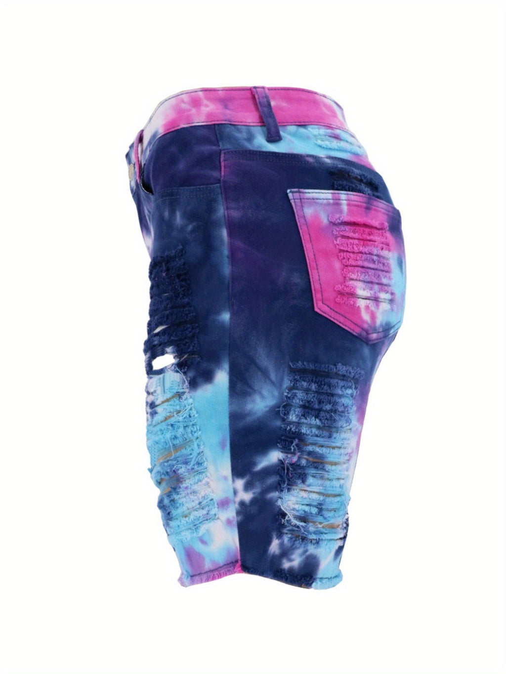 TieDye Denim Shorts Edgy Summer High Waist - Destiny's Beautiful World