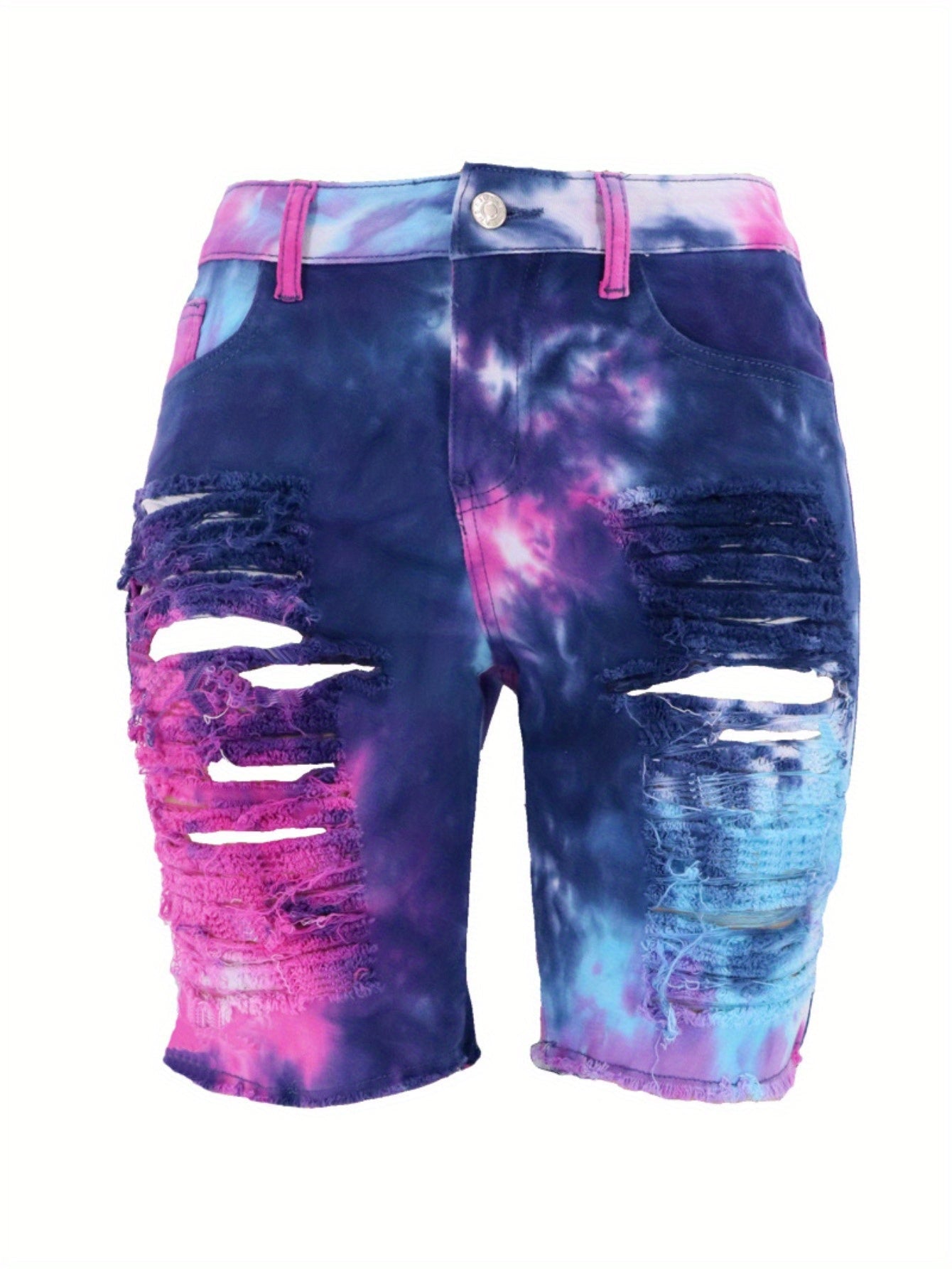 TieDye Denim Shorts Edgy Summer High Waist - Destiny's Beautiful World