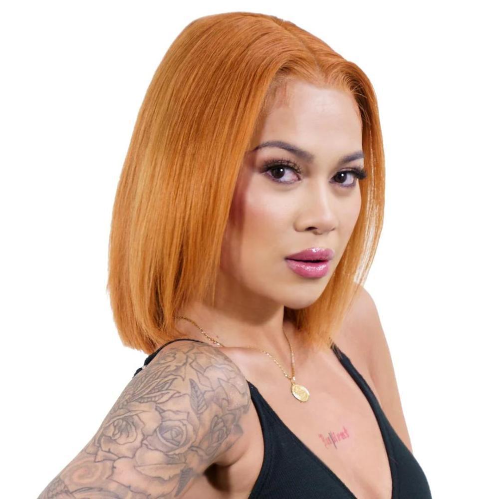 Cinnamon 13x4 Transparent Lace Front 100% Human Hair Bob Wig - Destiny's Beautiful World