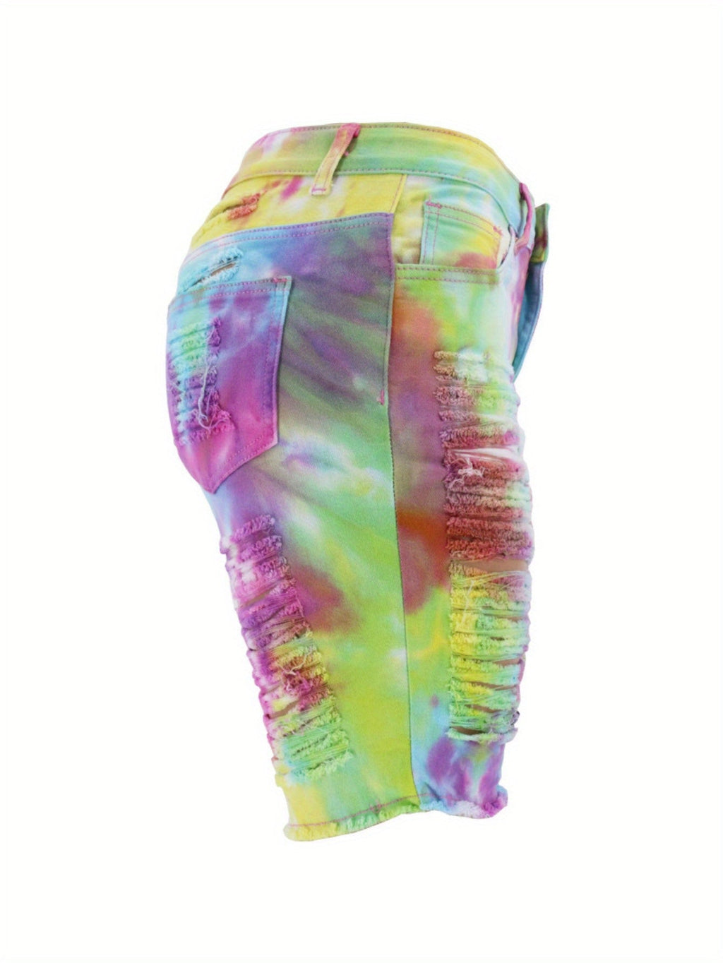 TieDye Denim Shorts Edgy Summer High Waist - Destiny's Beautiful World