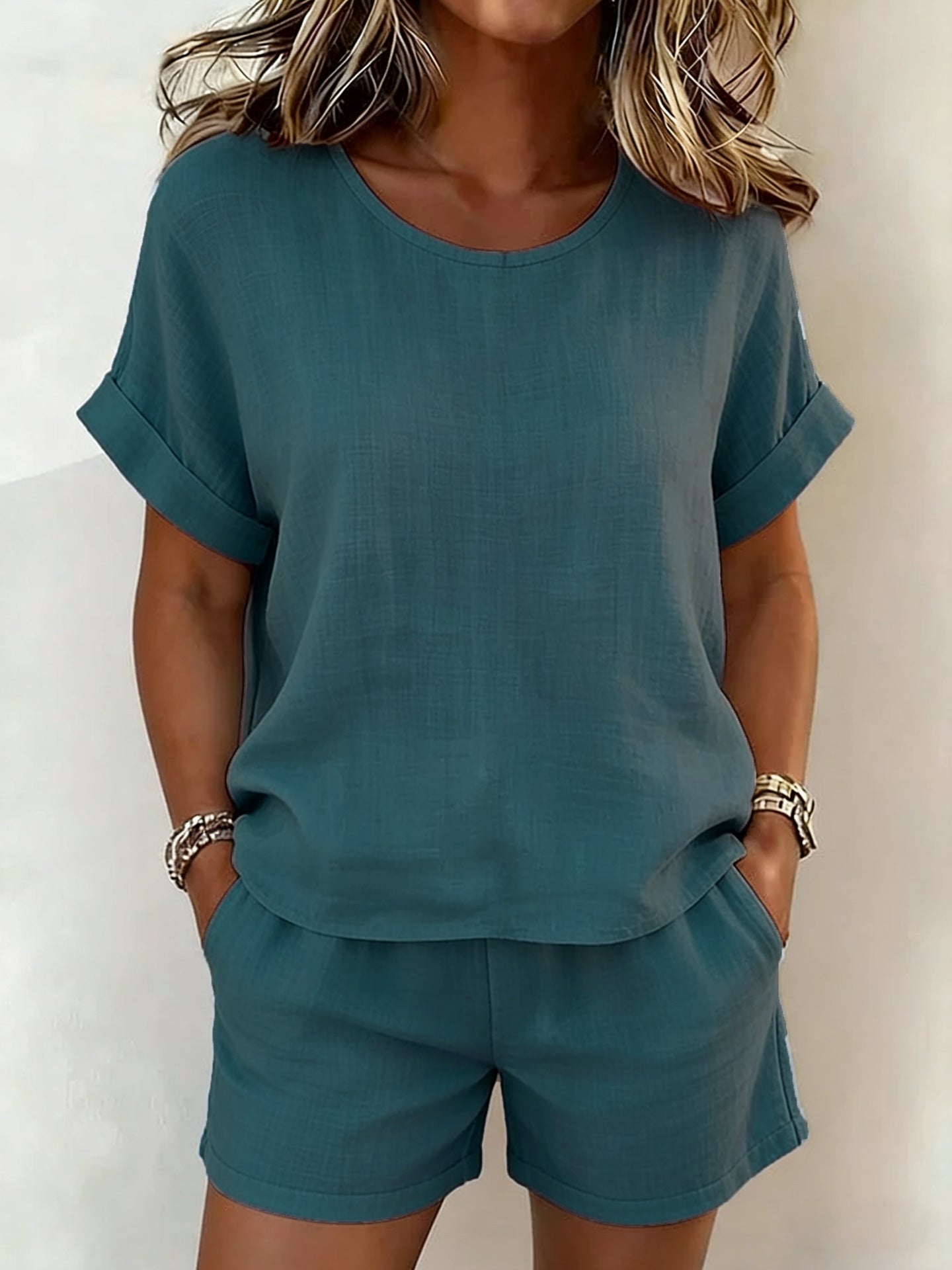 Solid Color Linen Set