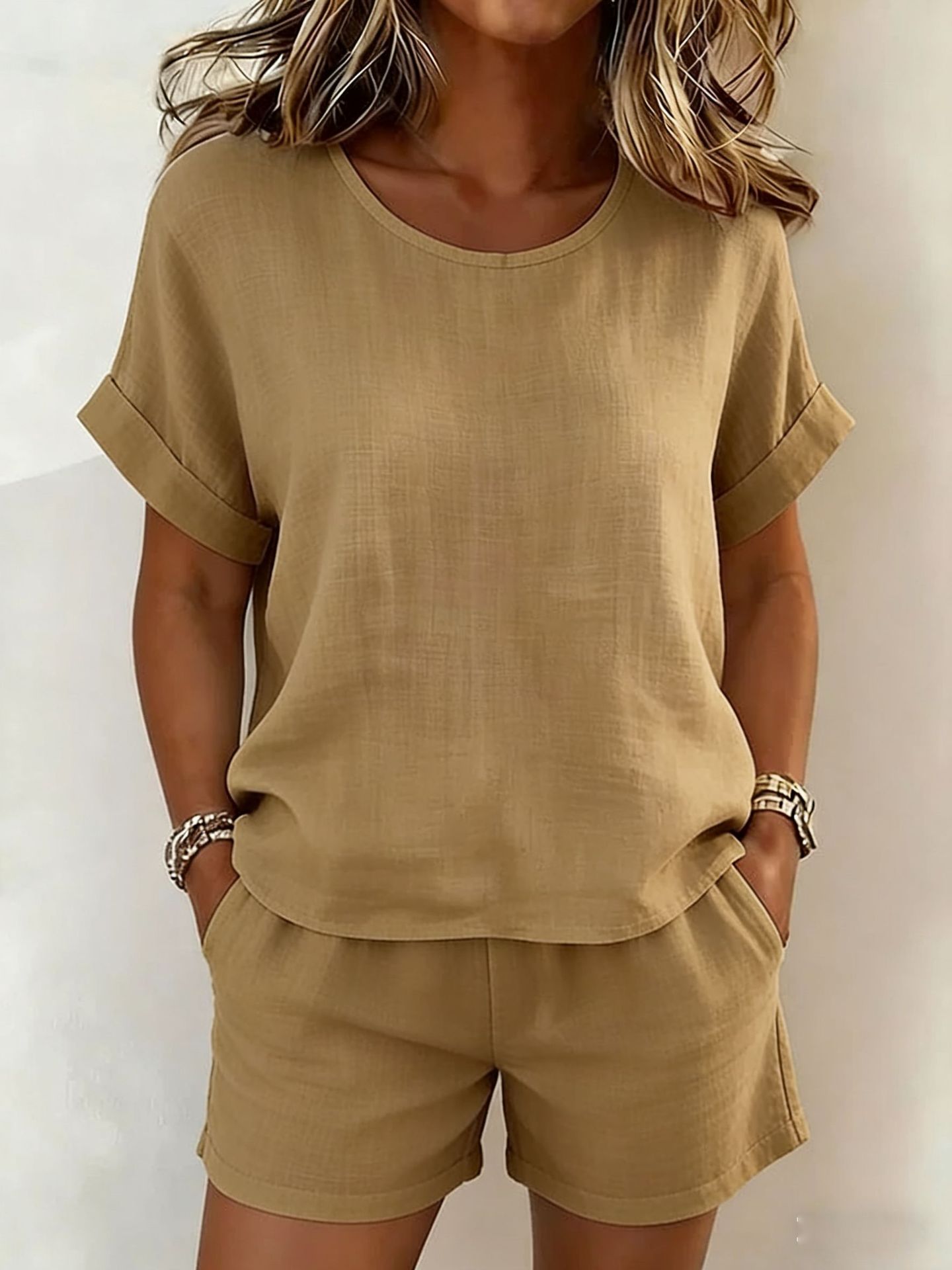 Solid Color Linen Set