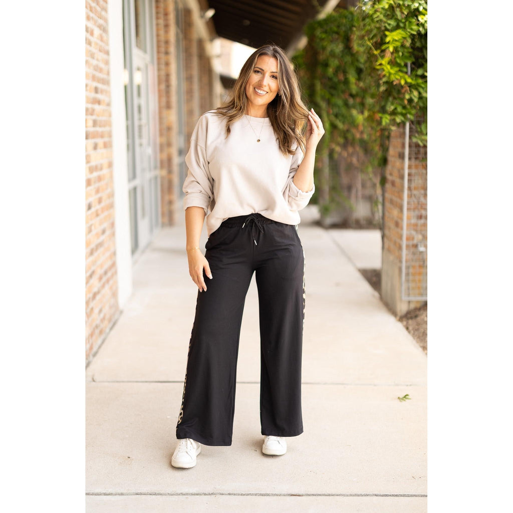 Wide Leg Leopard Panel Loungers - Destiny's Beautiful World