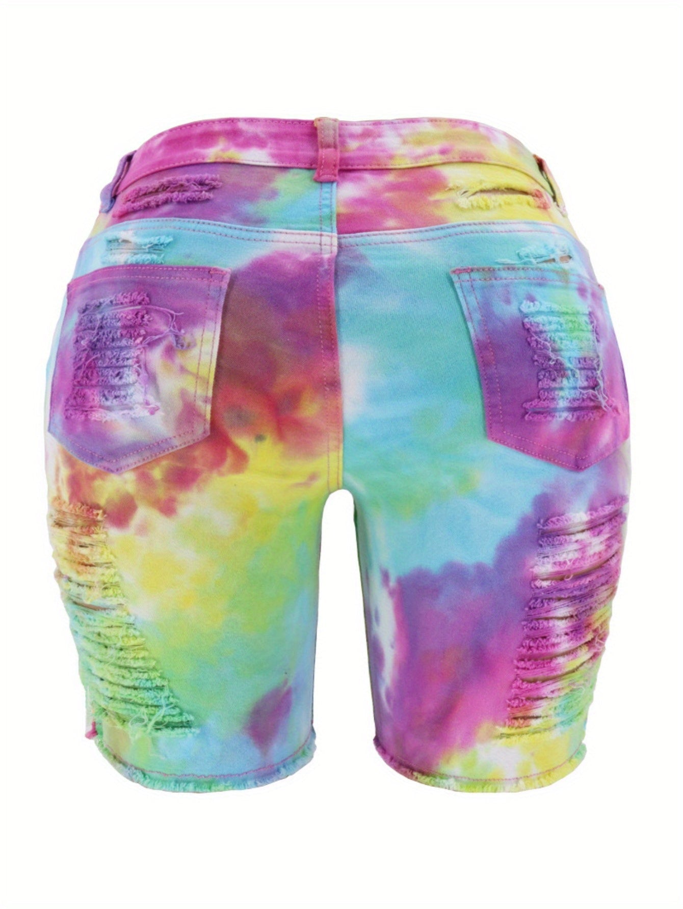 TieDye Denim Shorts Edgy Summer High Waist - Destiny's Beautiful World