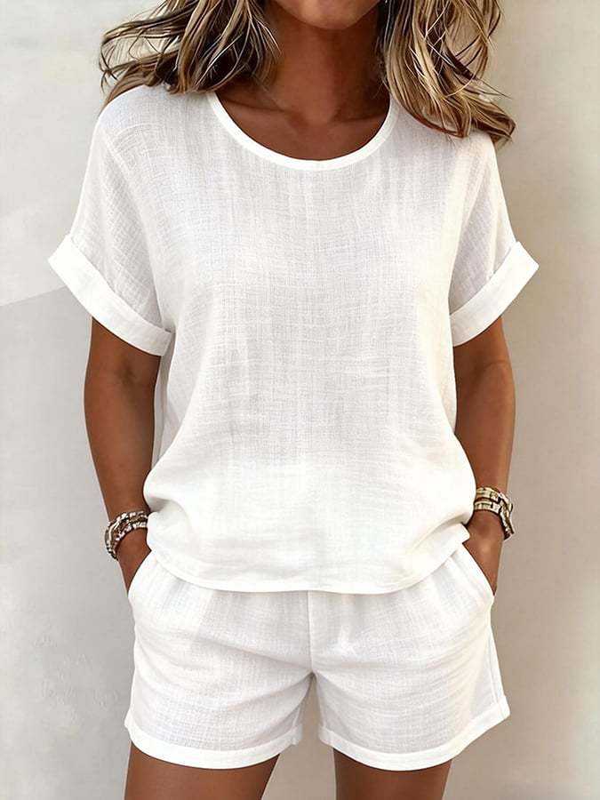 Solid Color Linen Set