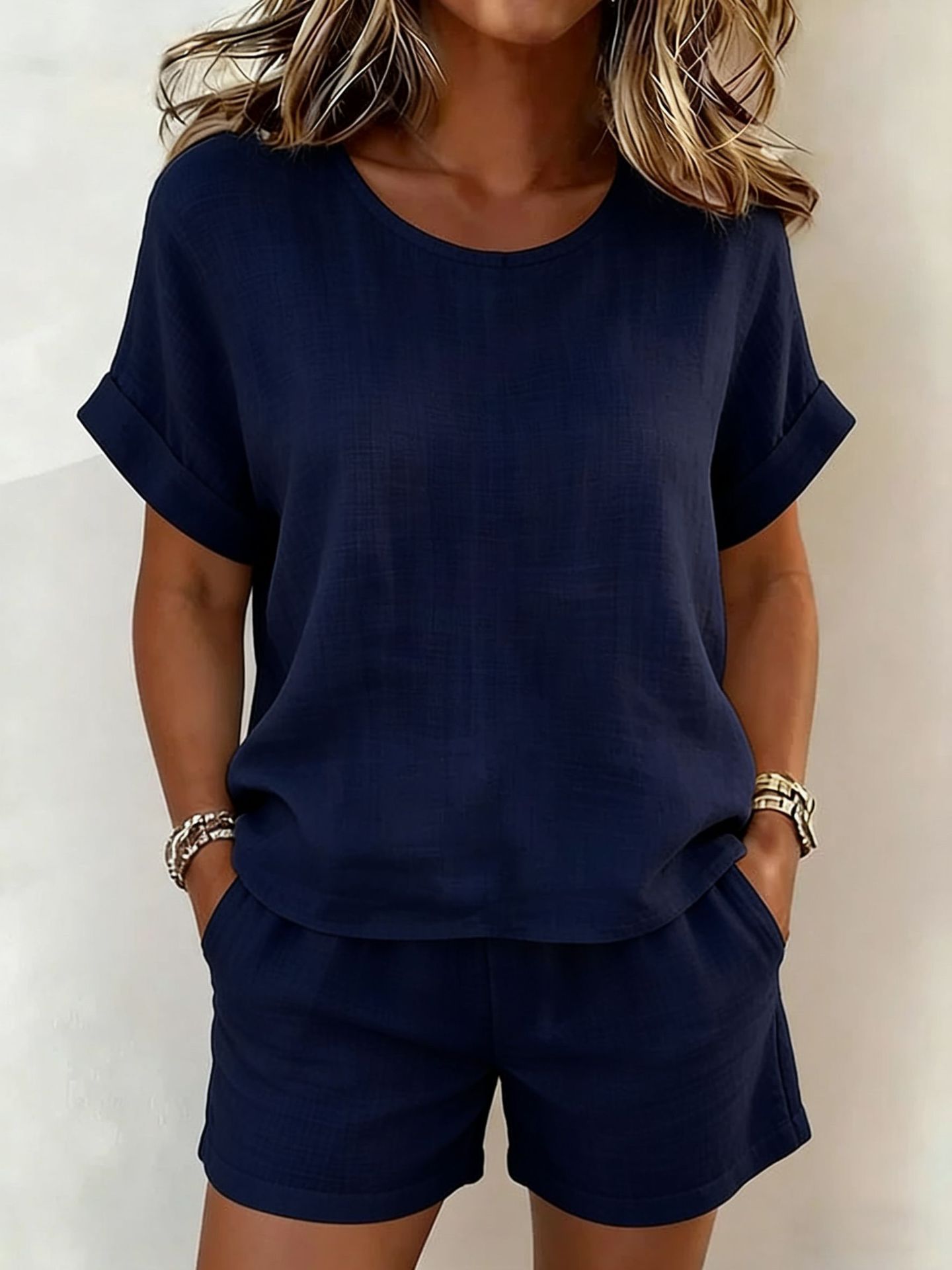 Solid Color Linen Set