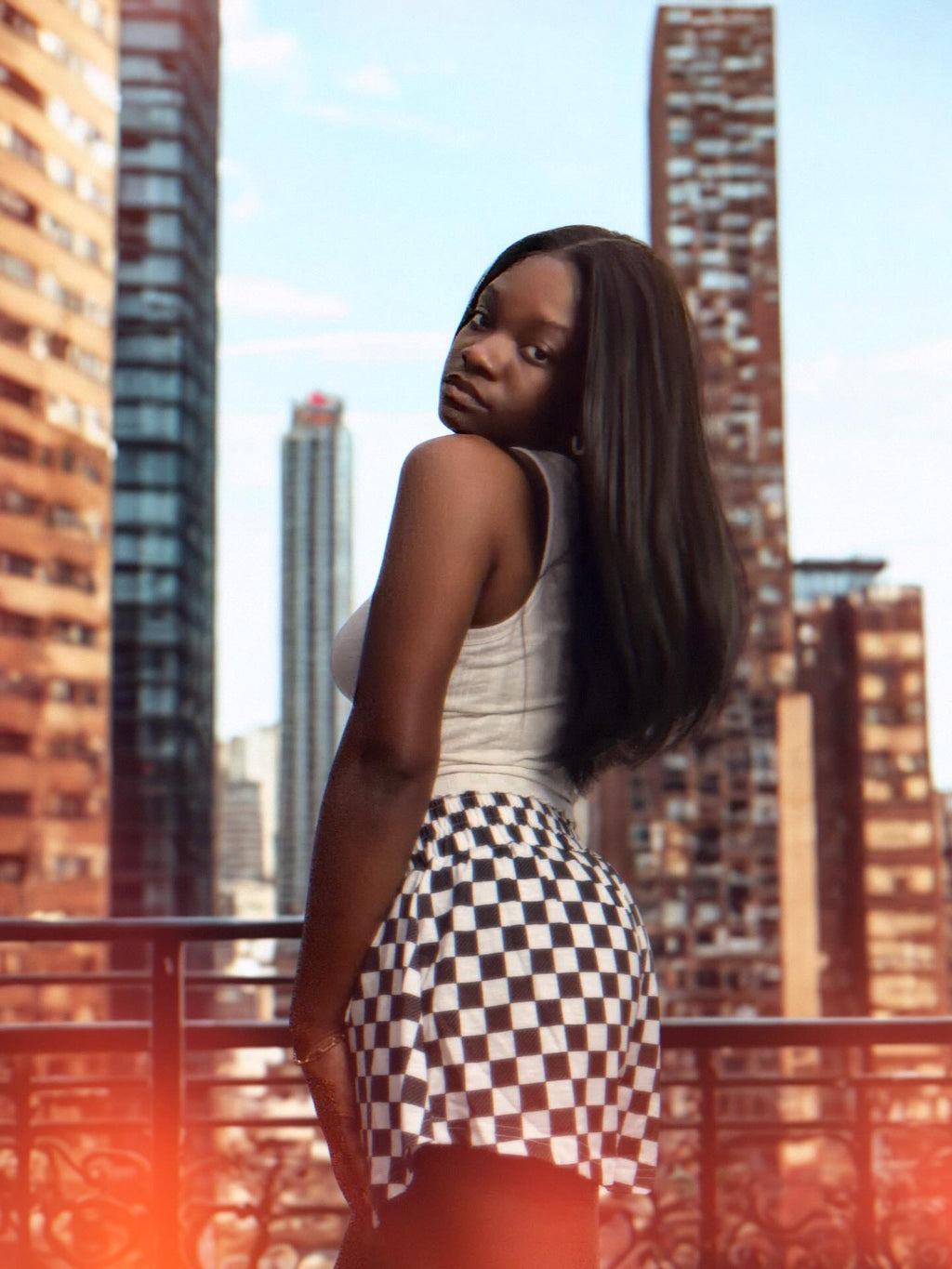 Checkered High Waist Set