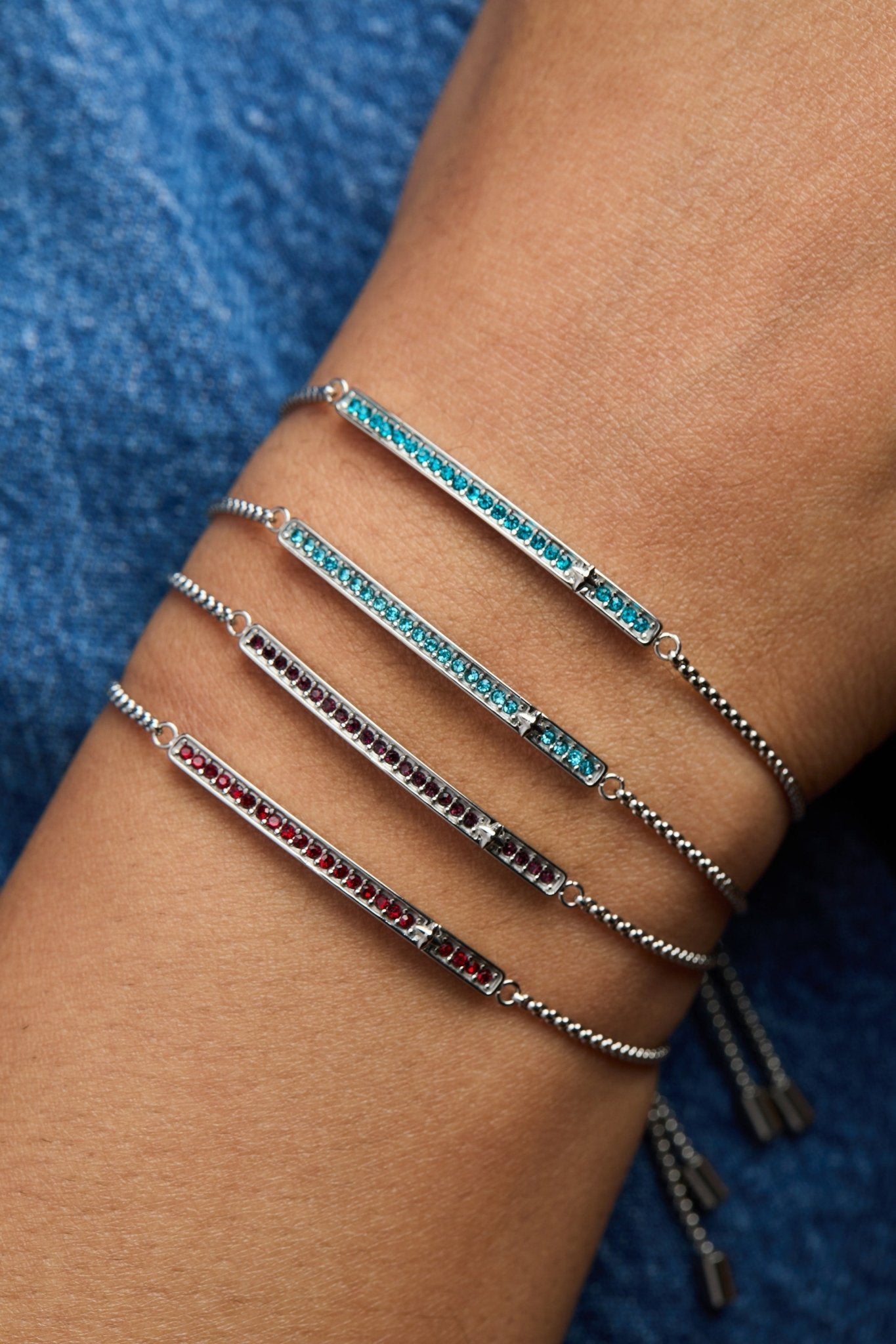 January Everyday Birthstone Pave Bolo Bracelet - Destiny's Beautiful World