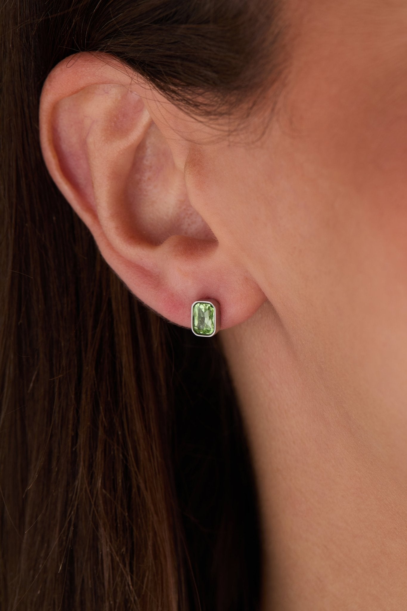 August Emerald - Cut Birthstone Stud Earrings - Destiny's Beautiful World