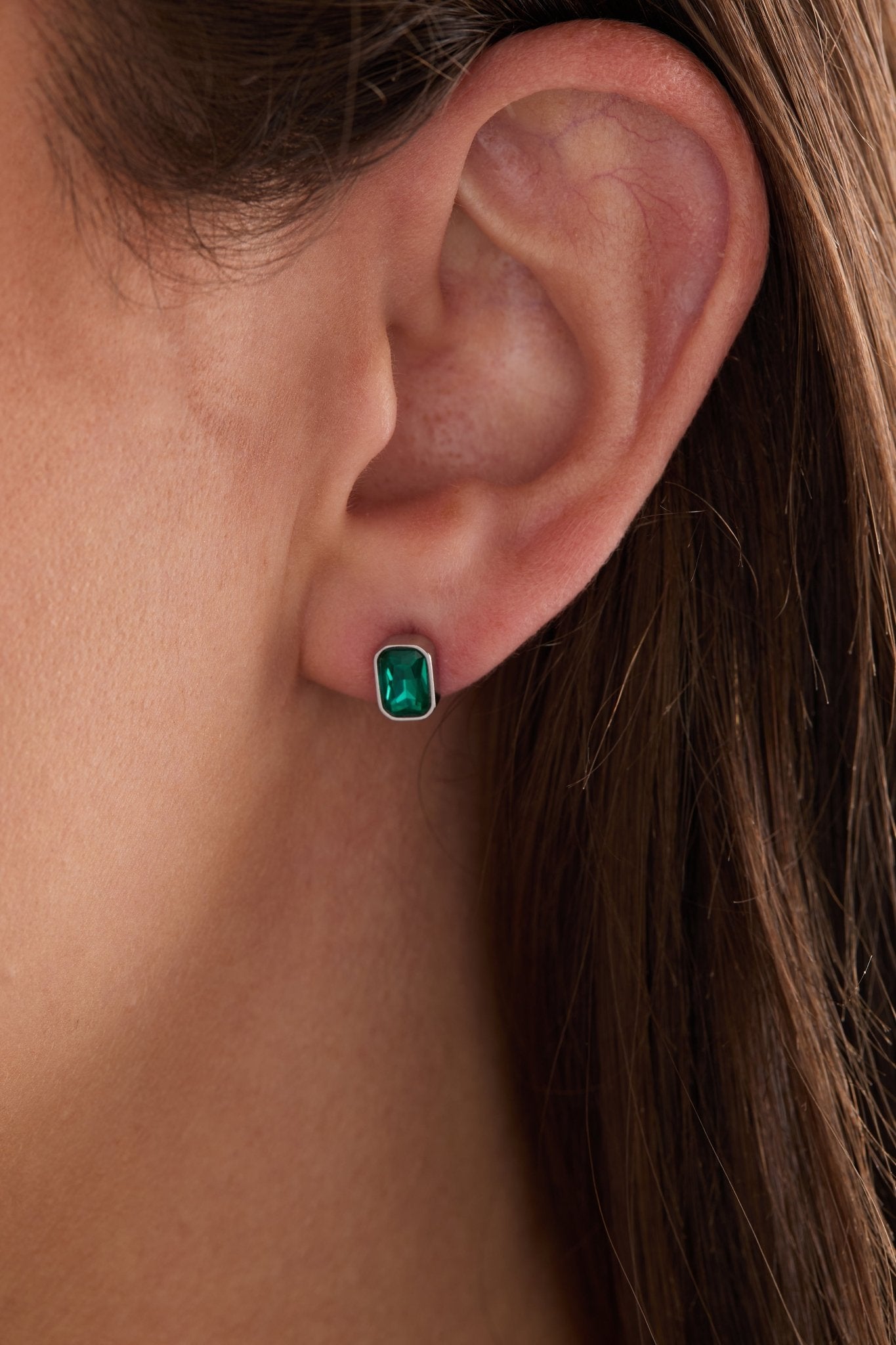December Emerald - Cut Birthstone Stud Earrings - Destiny's Beautiful World