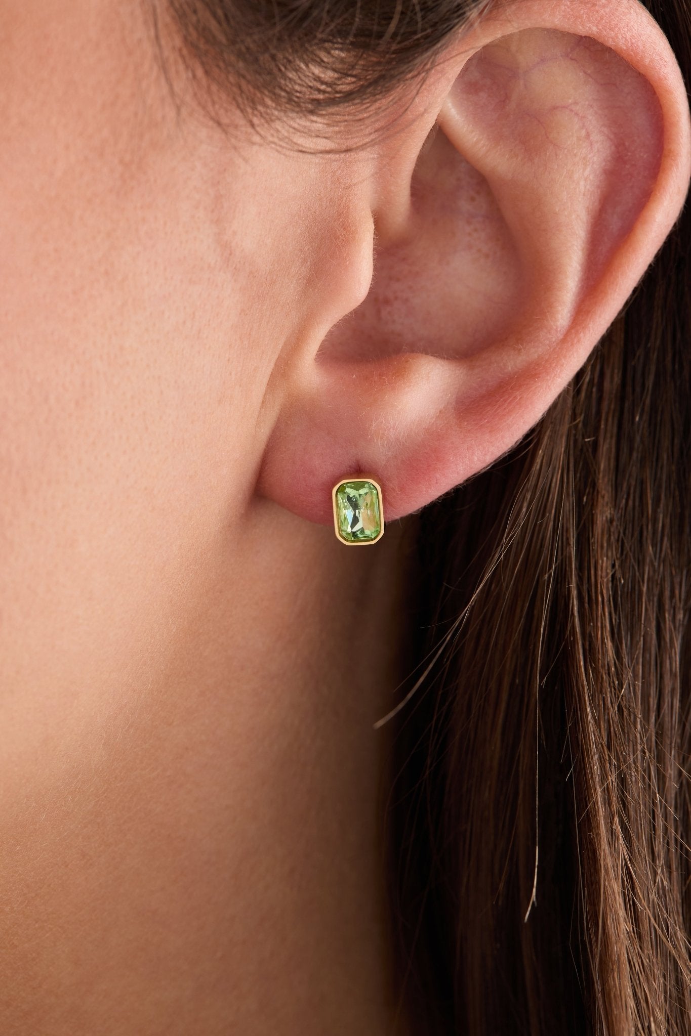 August Emerald - Cut Birthstone Stud Earrings - Destiny's Beautiful World