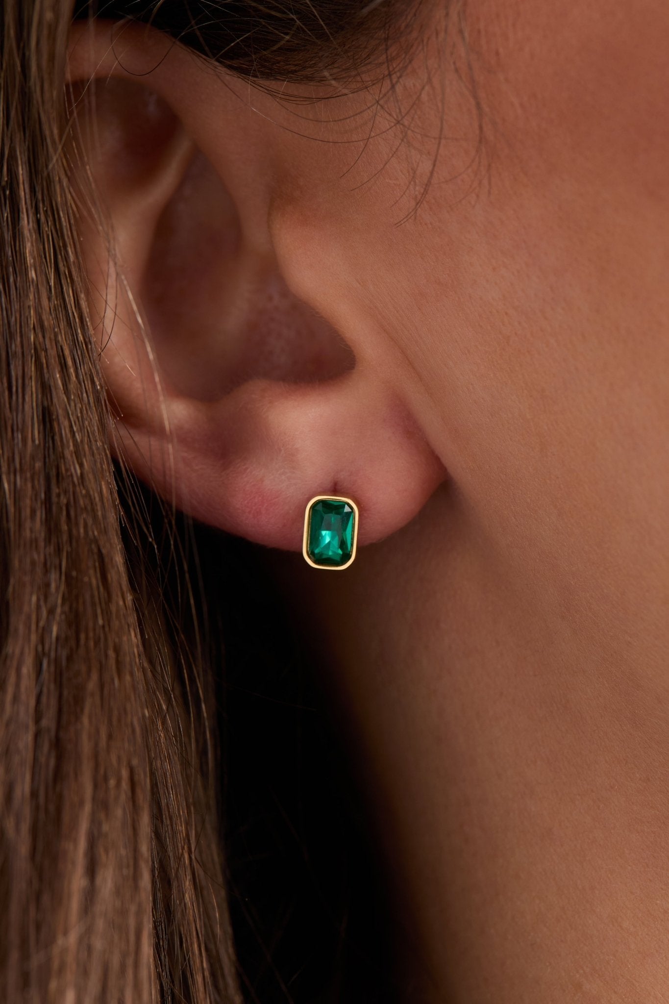December Emerald - Cut Birthstone Stud Earrings - Destiny's Beautiful World