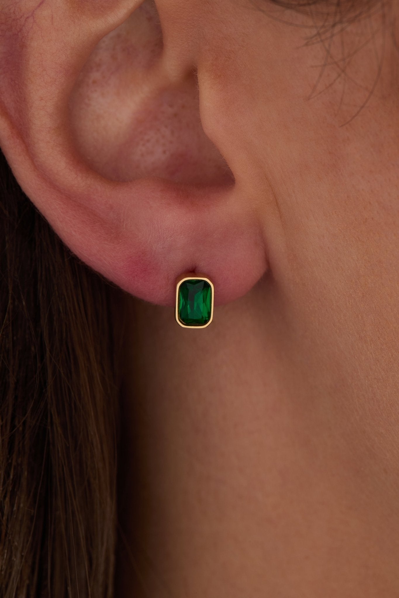 May Emerald - Cut Birthstone Stud Earrings - Destiny's Beautiful World
