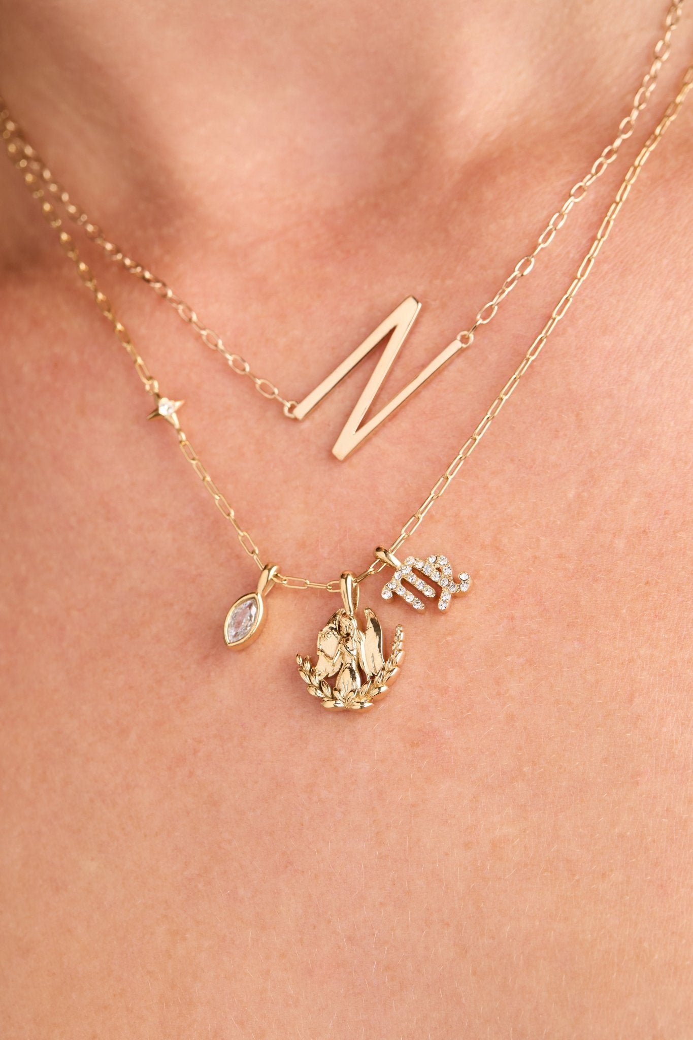Virgo Zodiac Charm Cluster Necklace - Destiny's Beautiful World