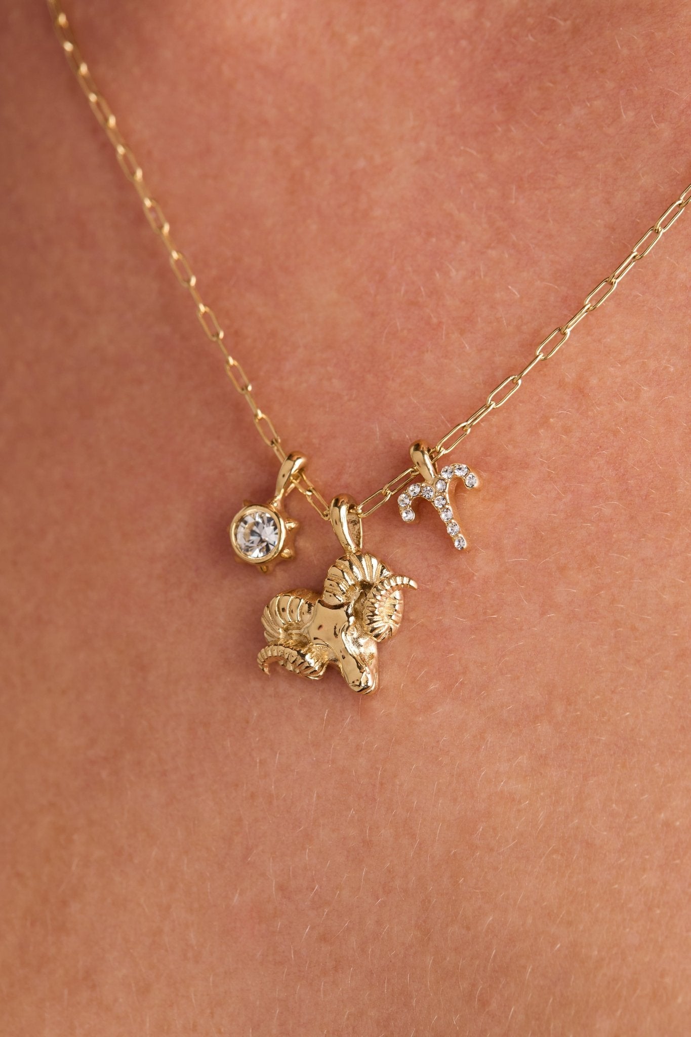 Aries Zodiac Charm Cluster Necklace - Destiny's Beautiful World
