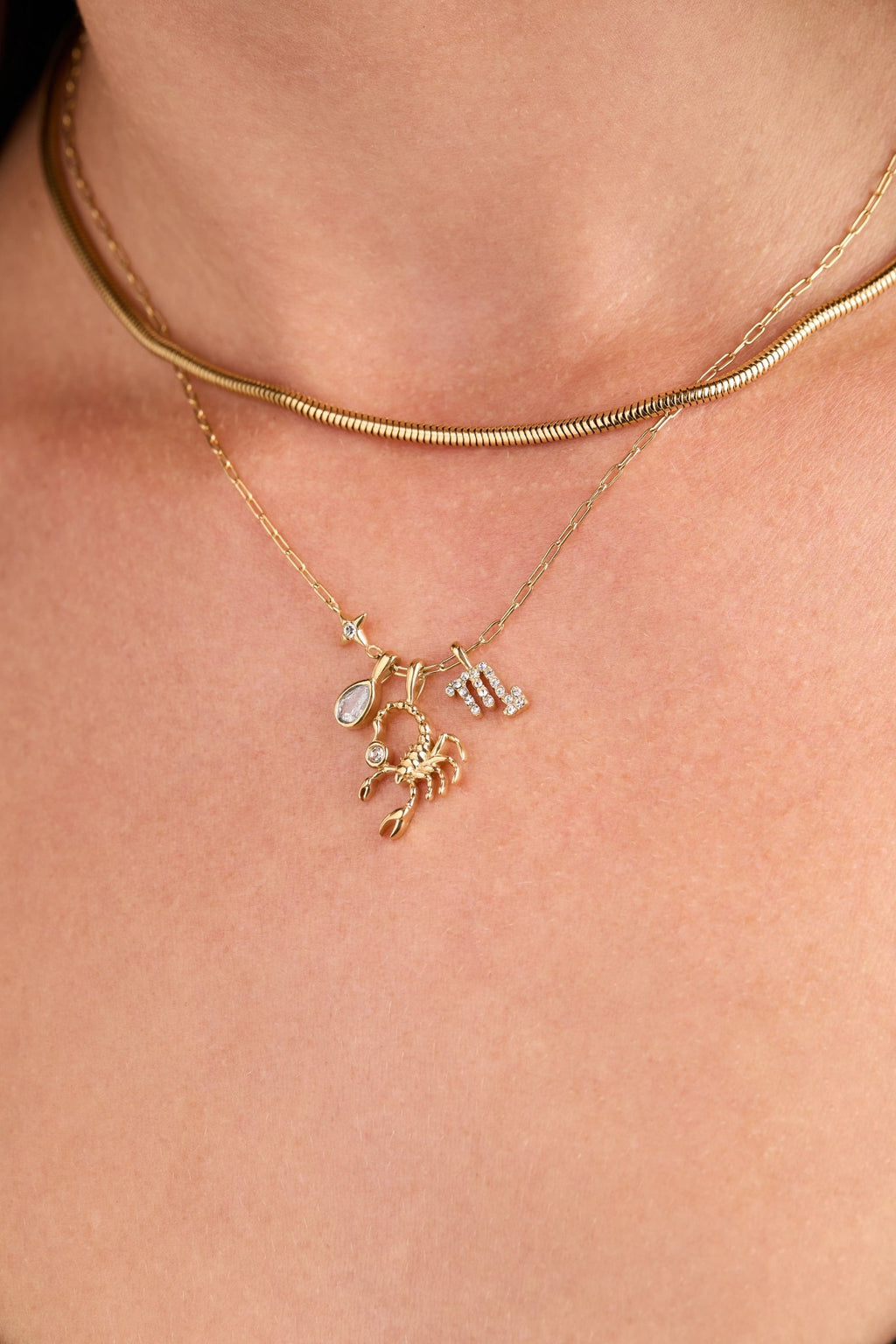 Scorpio Zodiac Charm Cluster Necklace - Destiny's Beautiful World