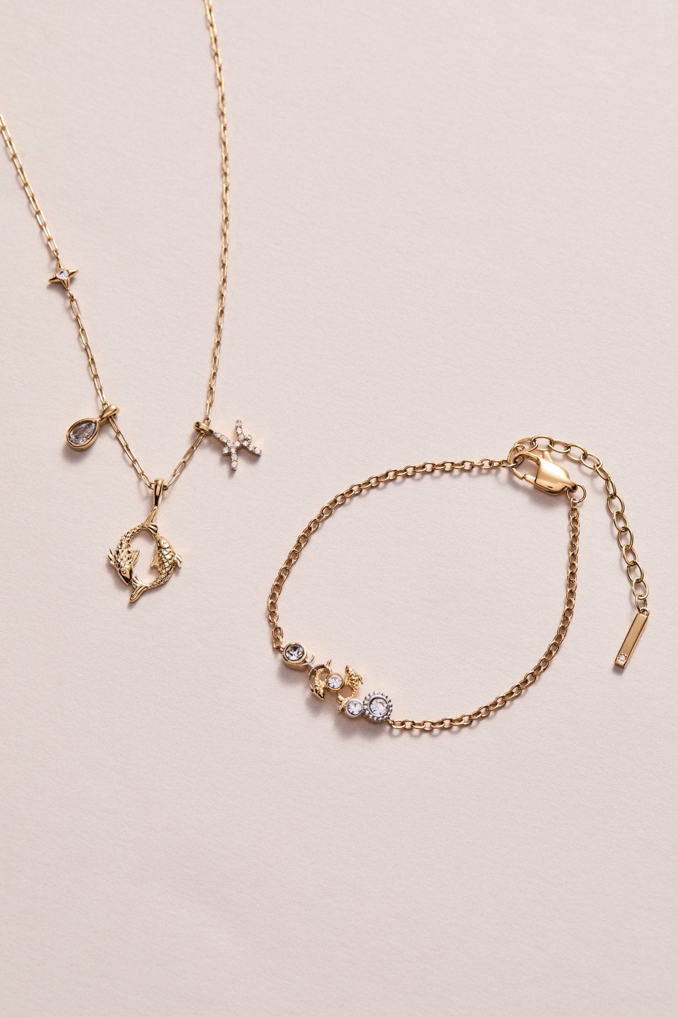 Pisces Zodiac Charm Cluster Necklace - Destiny's Beautiful World