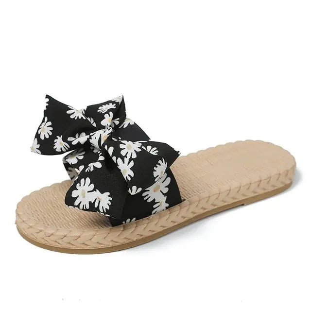 Summer Bow Flat Slip - On Sandals - Destiny's Beautiful World