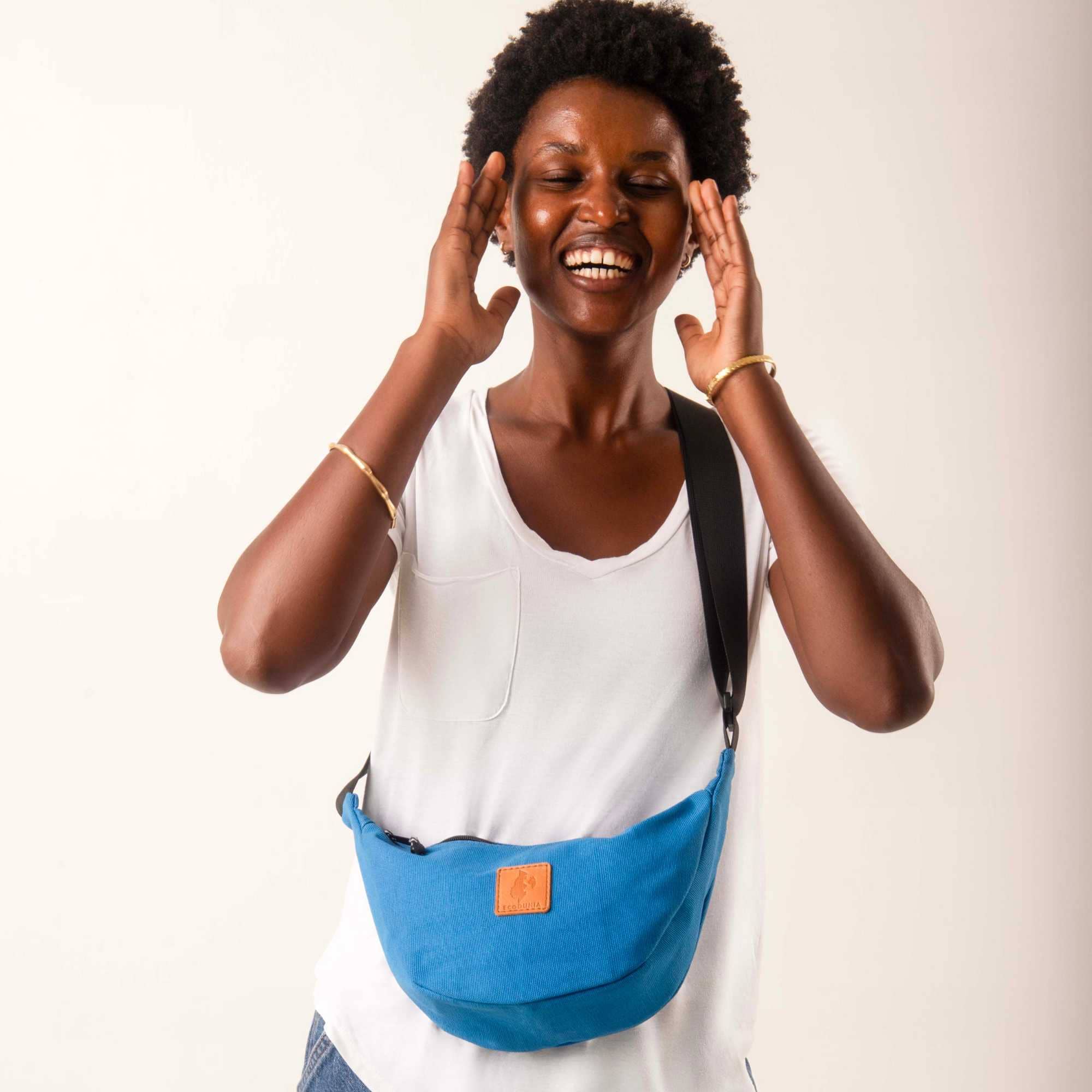 Round Mini Canvas Crossbody Shoulder Bag for Women