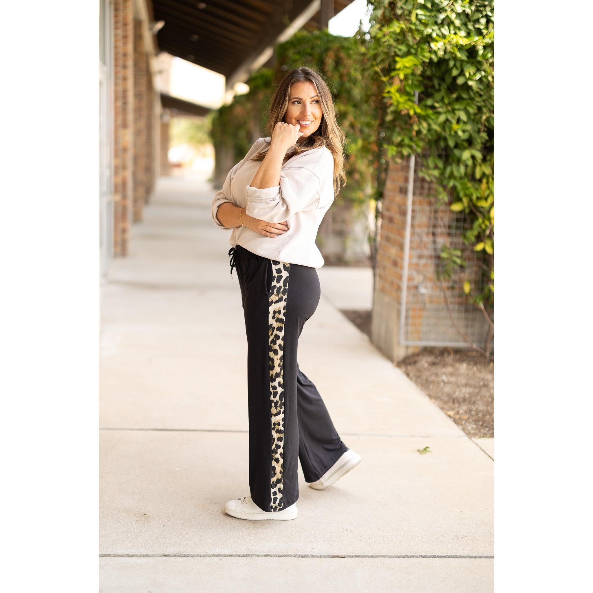 Wide Leg Leopard Panel Loungers - Destiny's Beautiful World