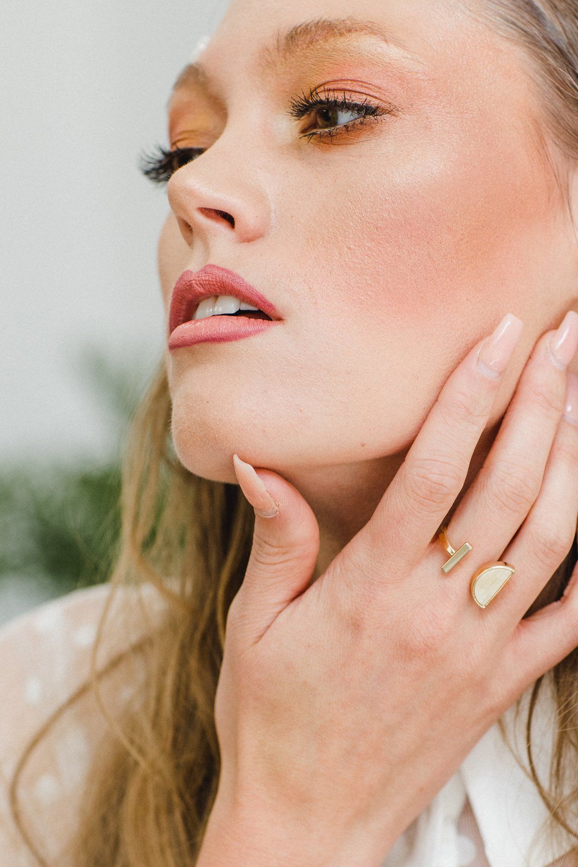 16K Gold - Plated Brass Buffalo Horn Crescent and Bar Ring - Destiny's Beautiful World