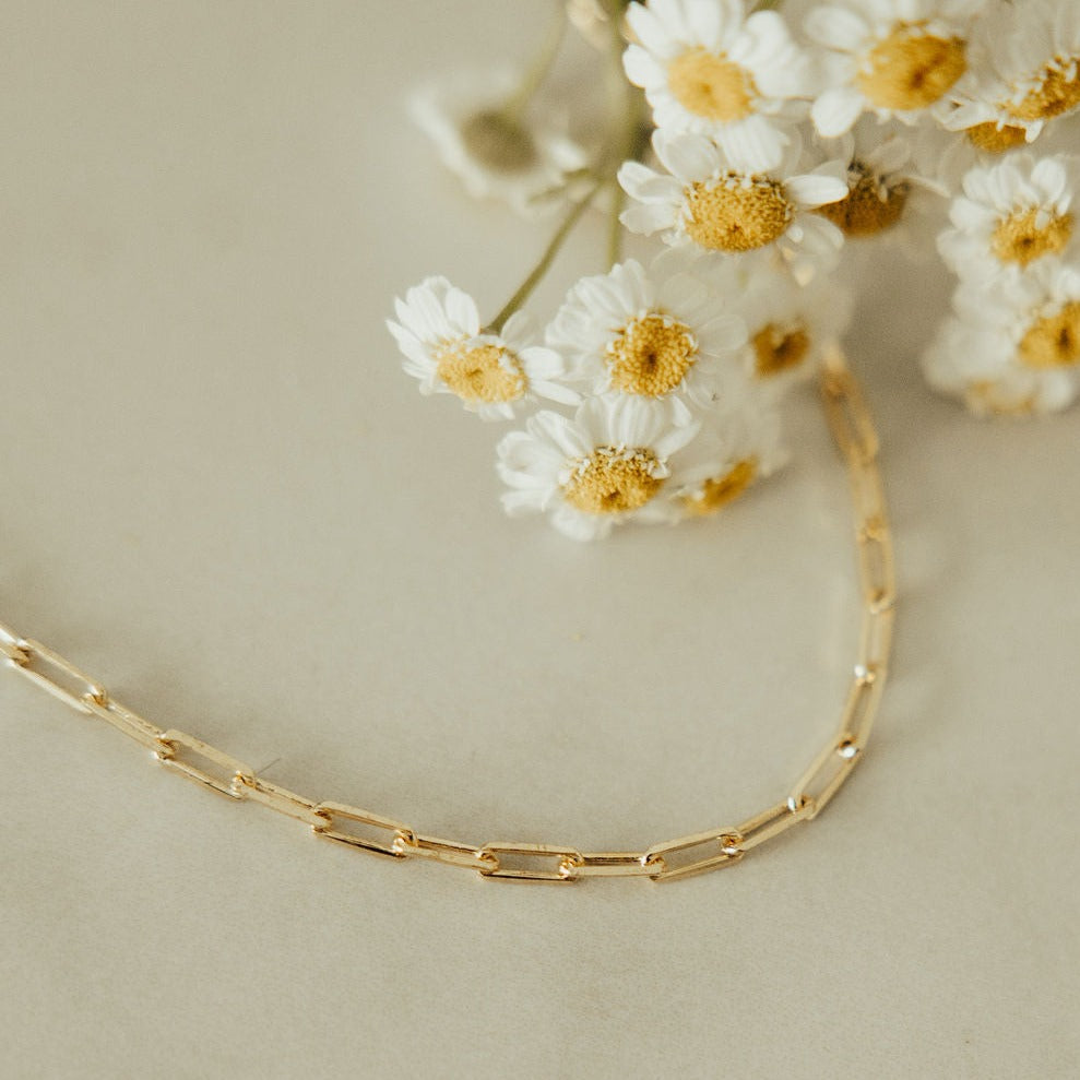 Gold Filled Paperclip Necklace