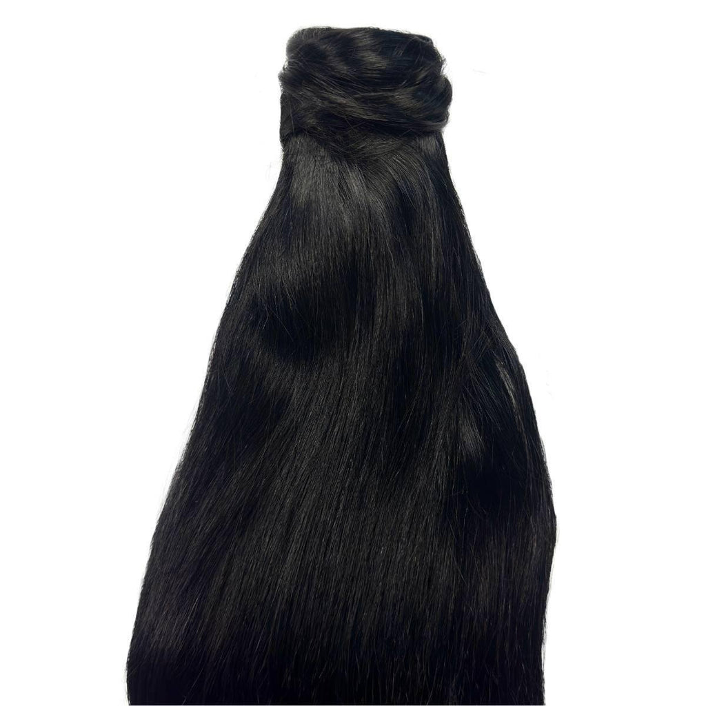 Jet Black 100% Human Hair Ponytail Extension - Destiny's Beautiful World