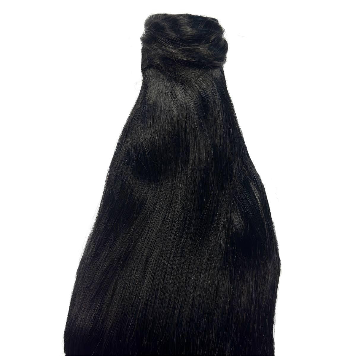Jet Black 100% Human Hair Ponytail Extension - Destiny's Beautiful World