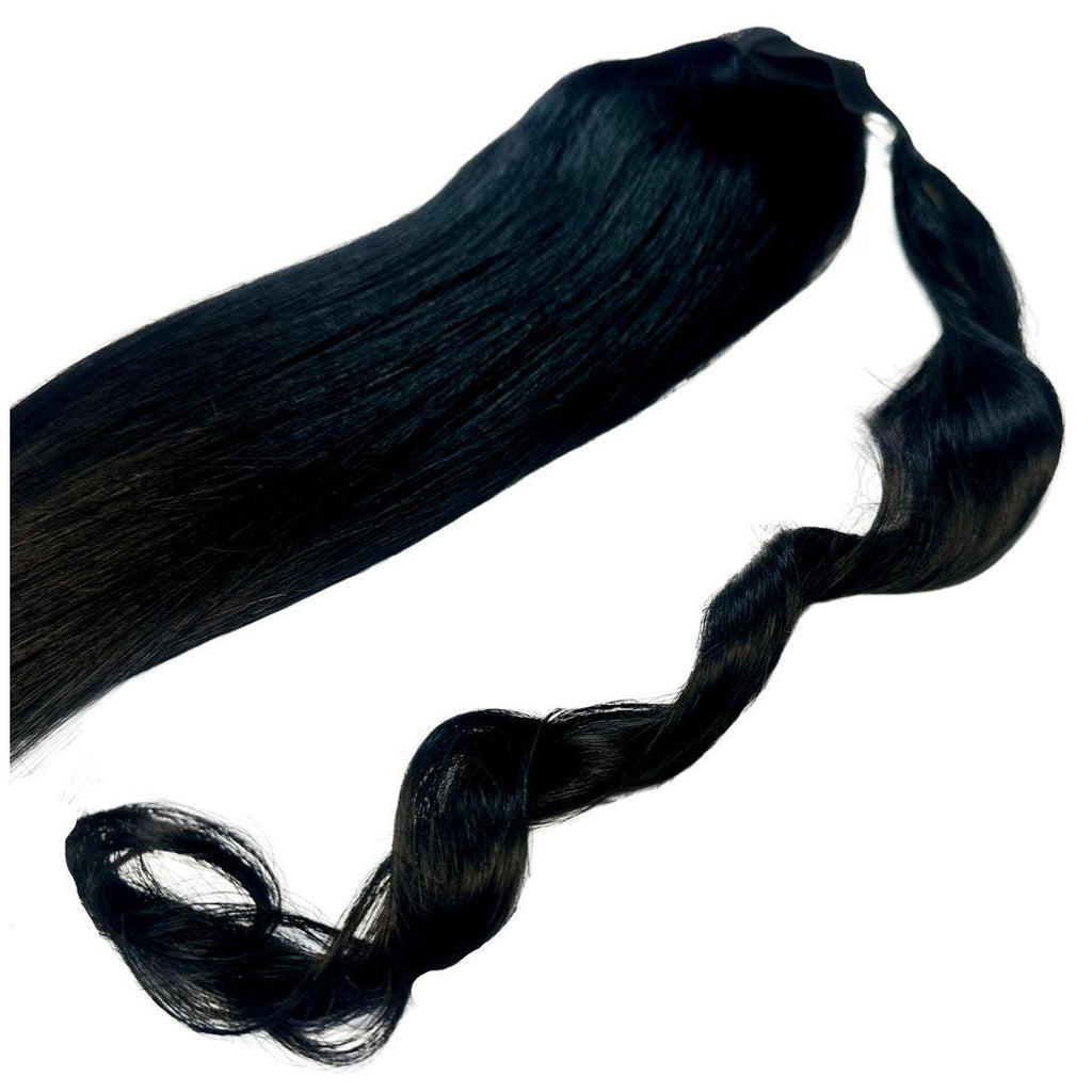 Jet Black 100% Human Hair Ponytail Extension - Destiny's Beautiful World
