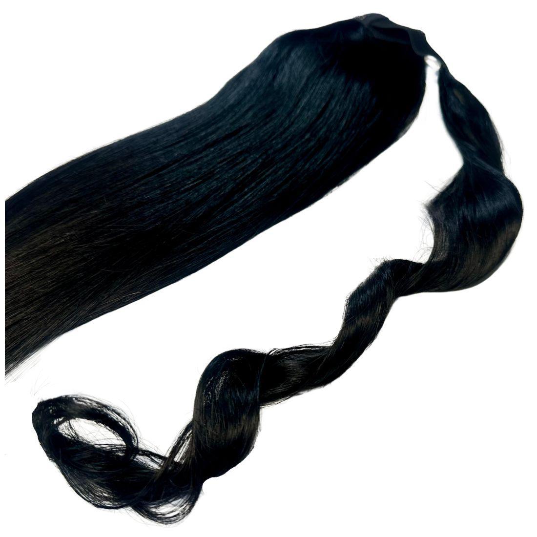 Jet Black 100% Human Hair Ponytail Extension - Destiny's Beautiful World