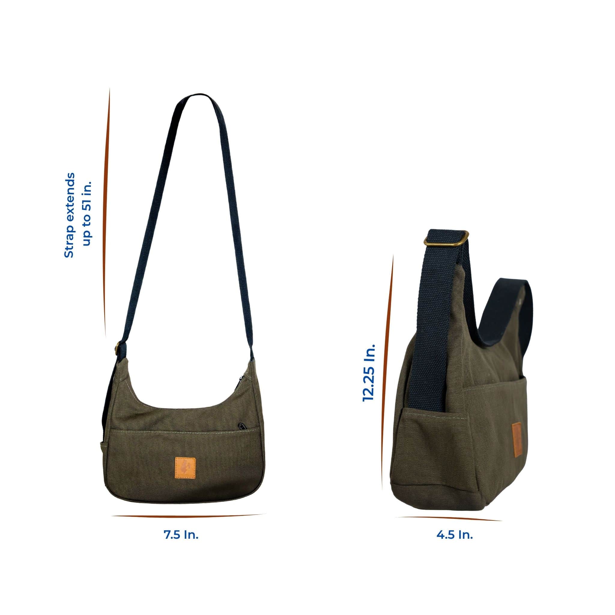 Crescent Canvas Crossbody Shoulder Bag for Women