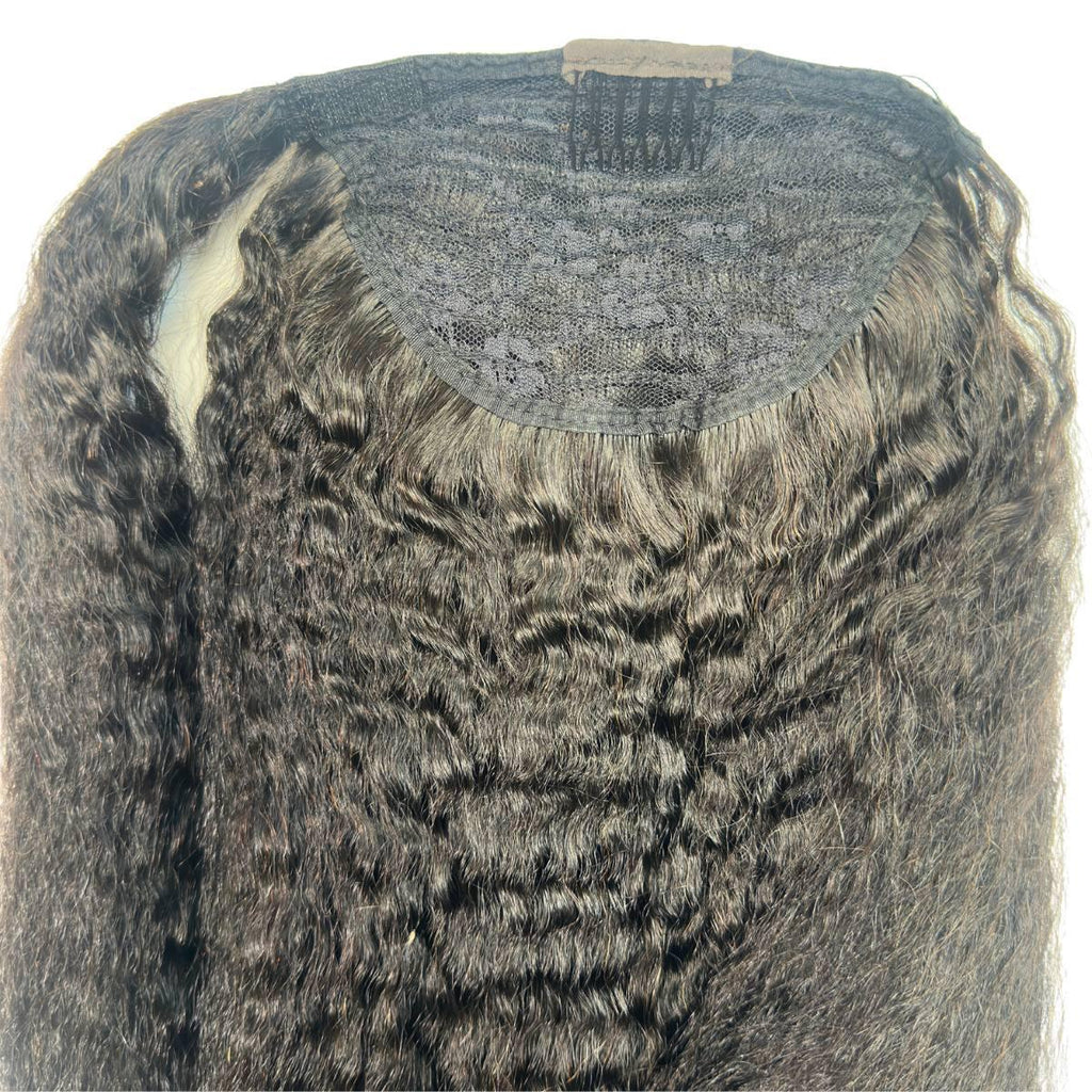 Kinky Straight 100% Human Hair Ponytail Extension - Destiny's Beautiful World