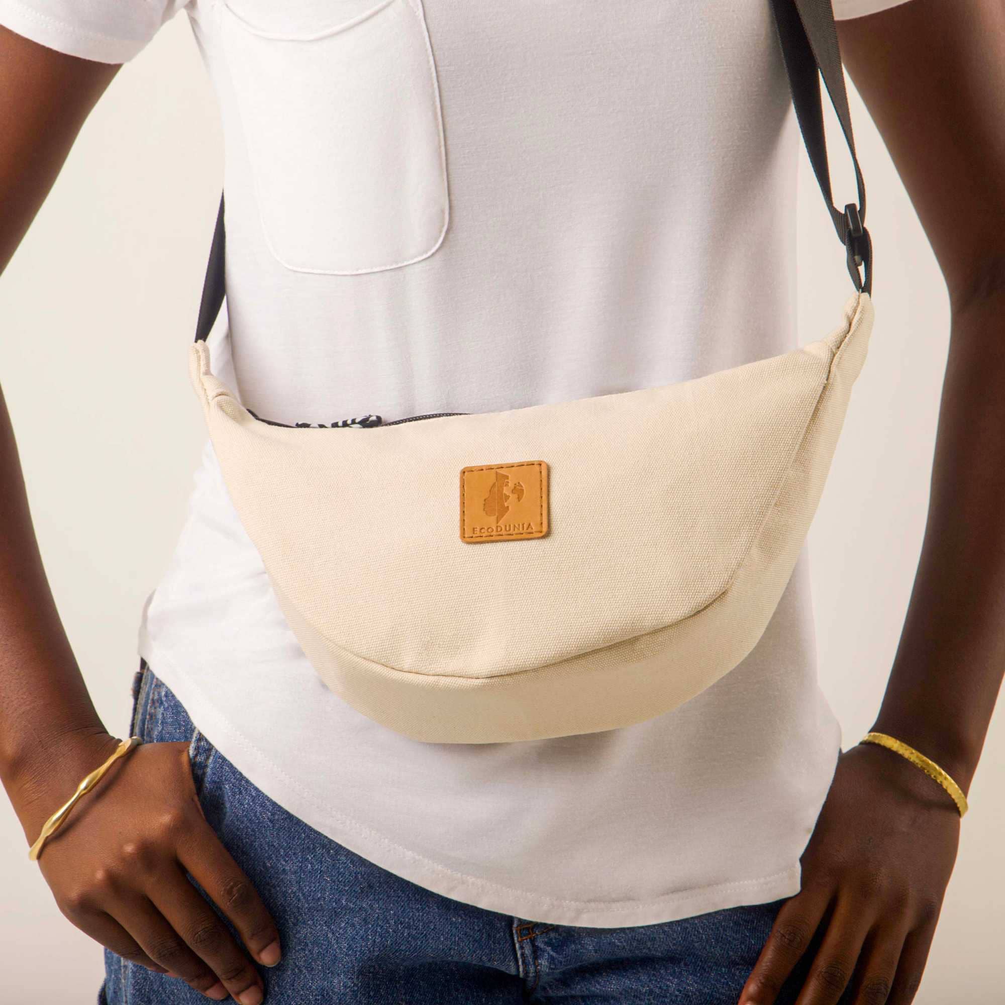 Round Mini Canvas Crossbody Shoulder Bag for Women