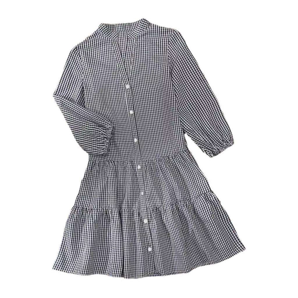 Plaid Casual Swing Dress