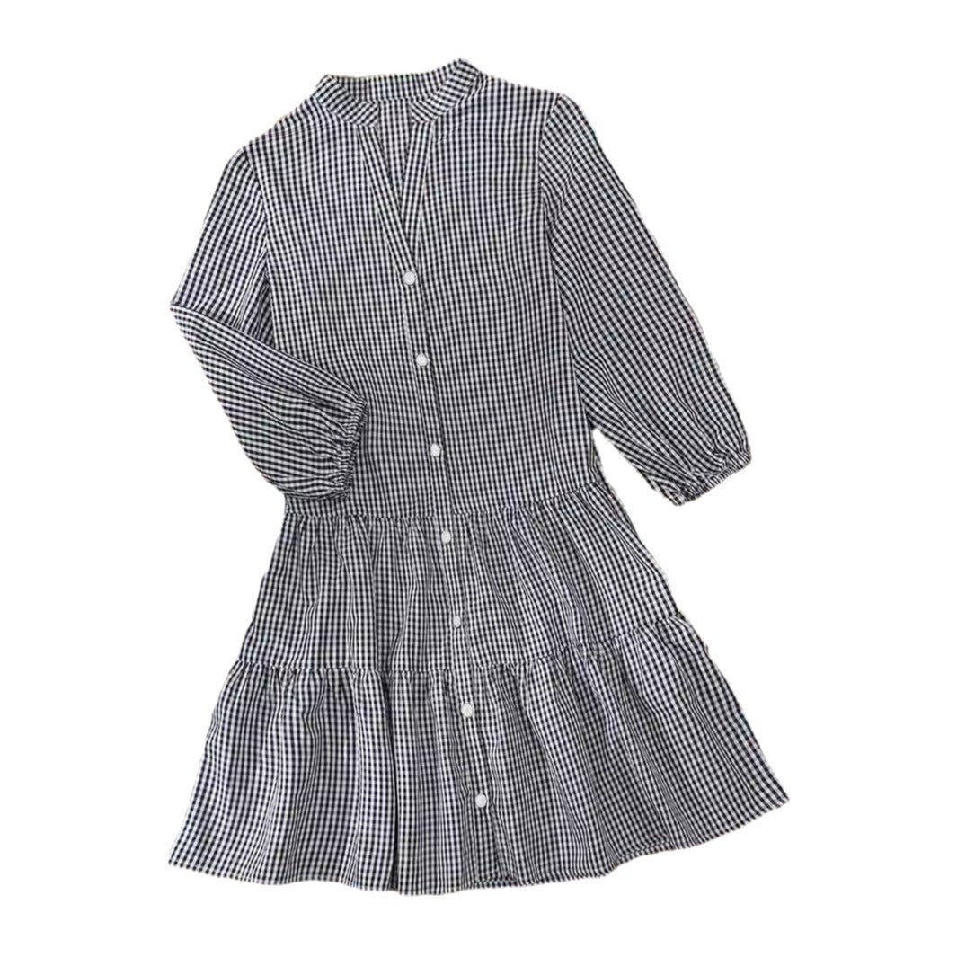 Plaid Casual Swing Dress