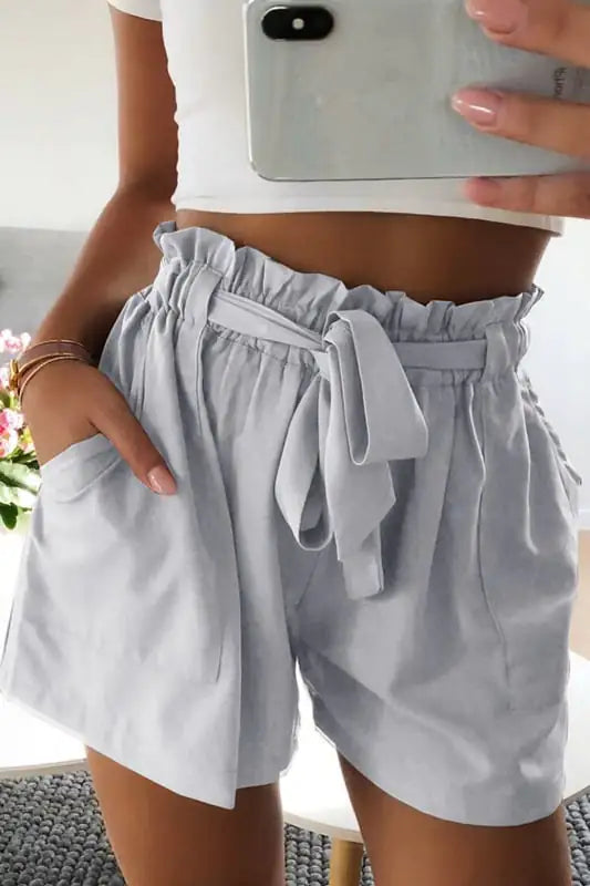 High Waist Wide Leg Casual Shorts