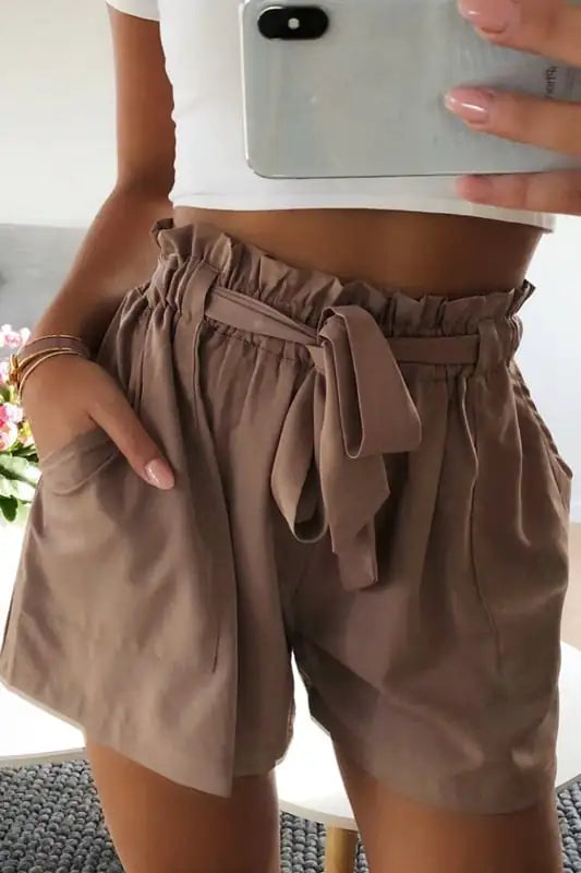 High Waist Wide Leg Casual Shorts