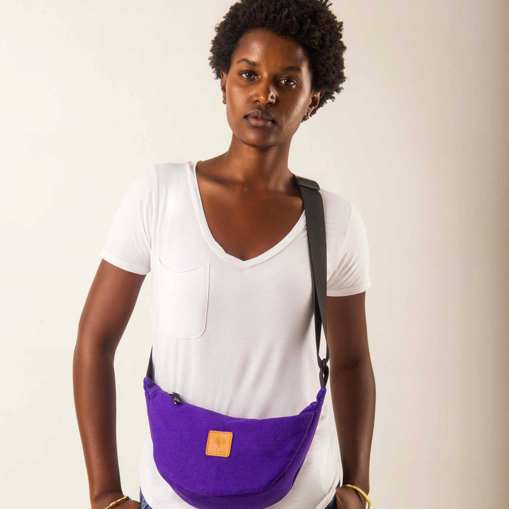 Round Mini Canvas Crossbody Shoulder Bag for Women