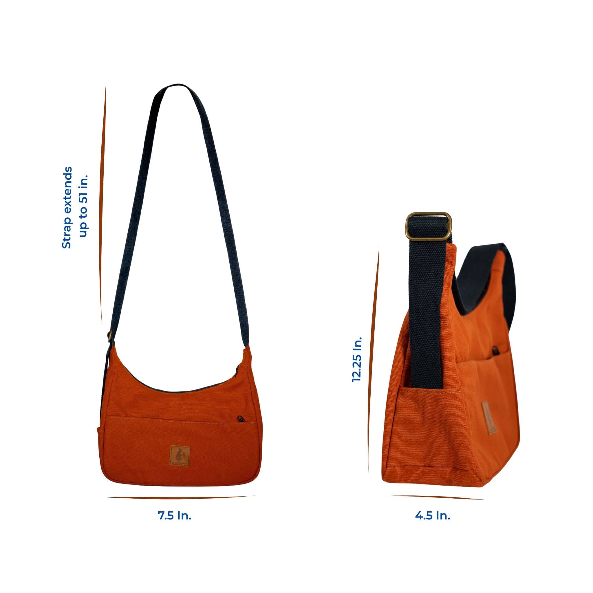 Crescent Canvas Crossbody Shoulder Bag for Women