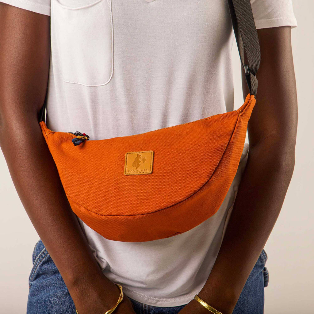 Round Mini Canvas Crossbody Shoulder Bag for Women