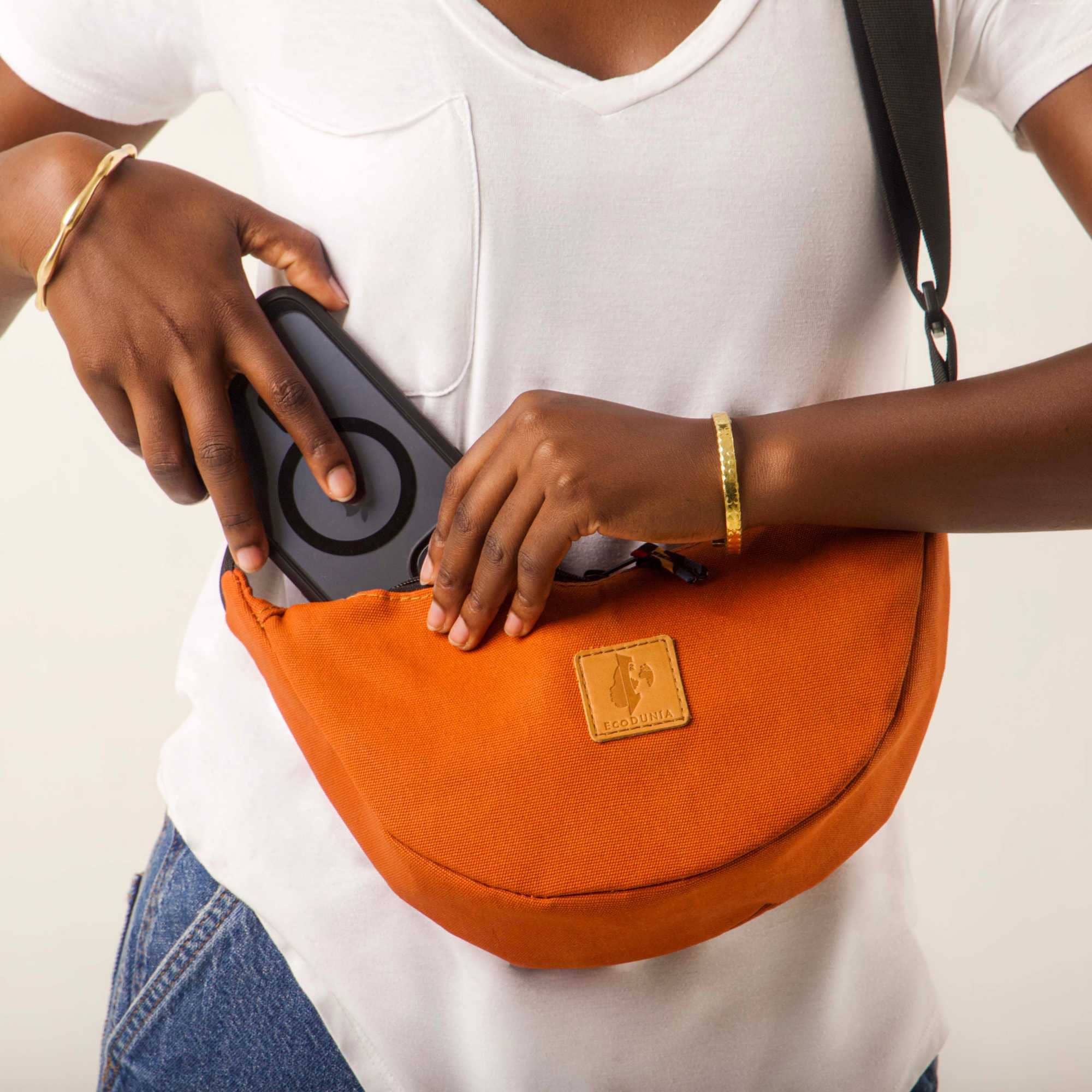 Round Mini Canvas Crossbody Shoulder Bag for Women