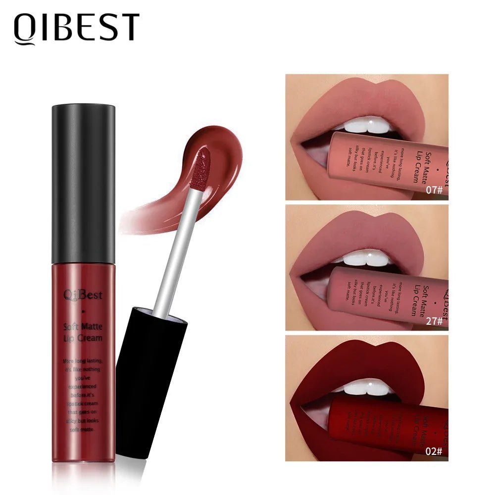 Matte Liquid Lipstick Waterproof Long Lasting Sexy Velvet Lip Gloss Nude Pigment Red Black Women Beauty Makeup Cosmetics - Destiny's Beautiful World
