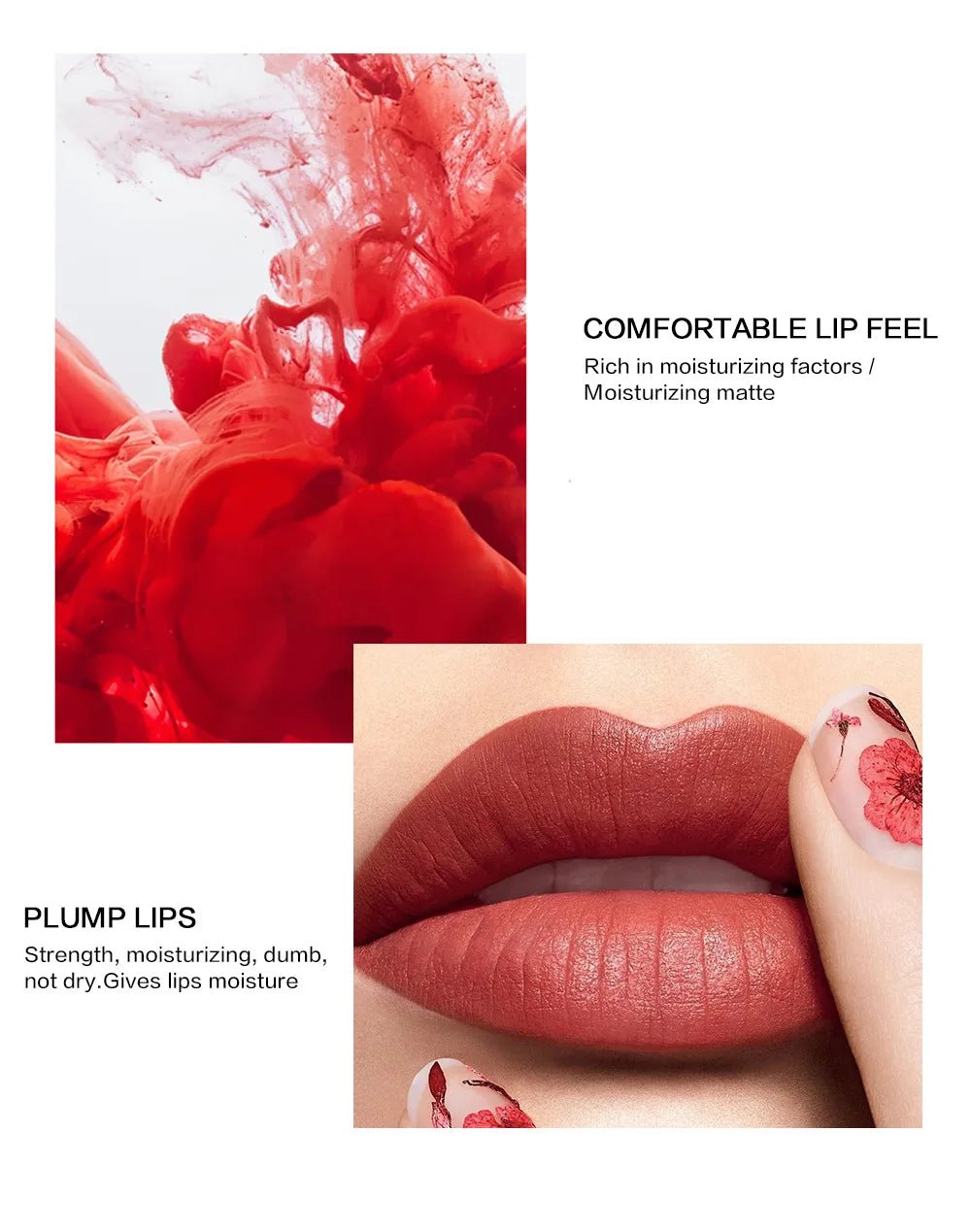 Matte Liquid Lipstick Waterproof Long Lasting Sexy Velvet Lip Gloss Nude Pigment Red Black Women Beauty Makeup Cosmetics - Destiny's Beautiful World