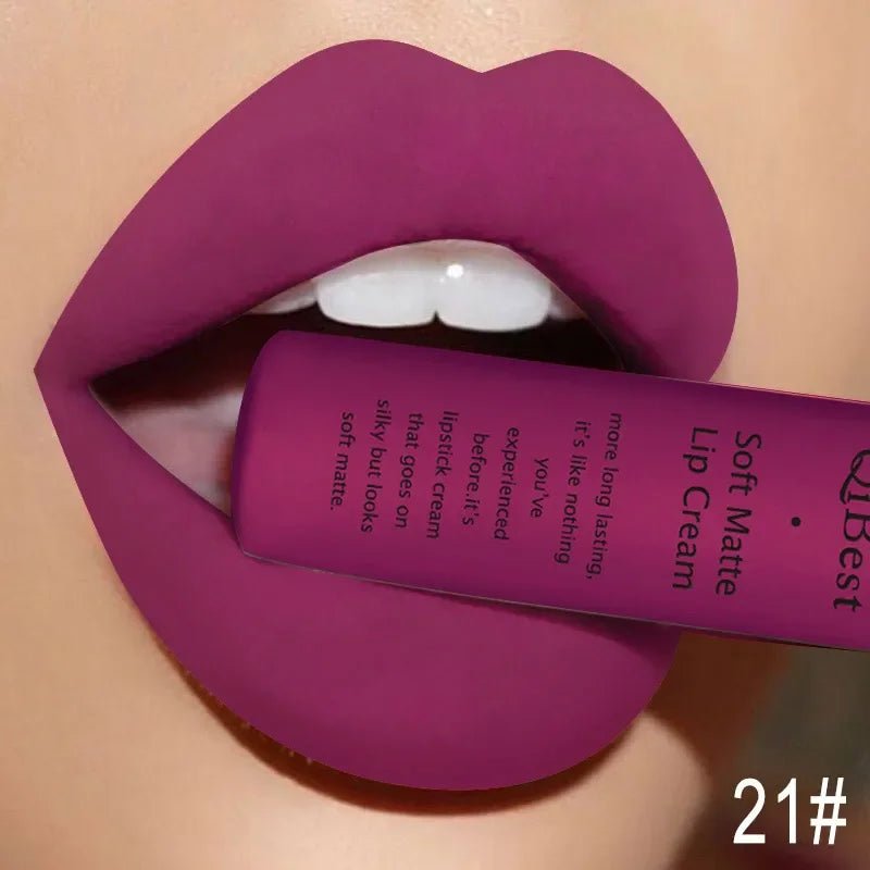 Matte Liquid Lipstick Waterproof Long Lasting Sexy Velvet Lip Gloss Nude Pigment Red Black Women Beauty Makeup Cosmetics - Destiny's Beautiful World