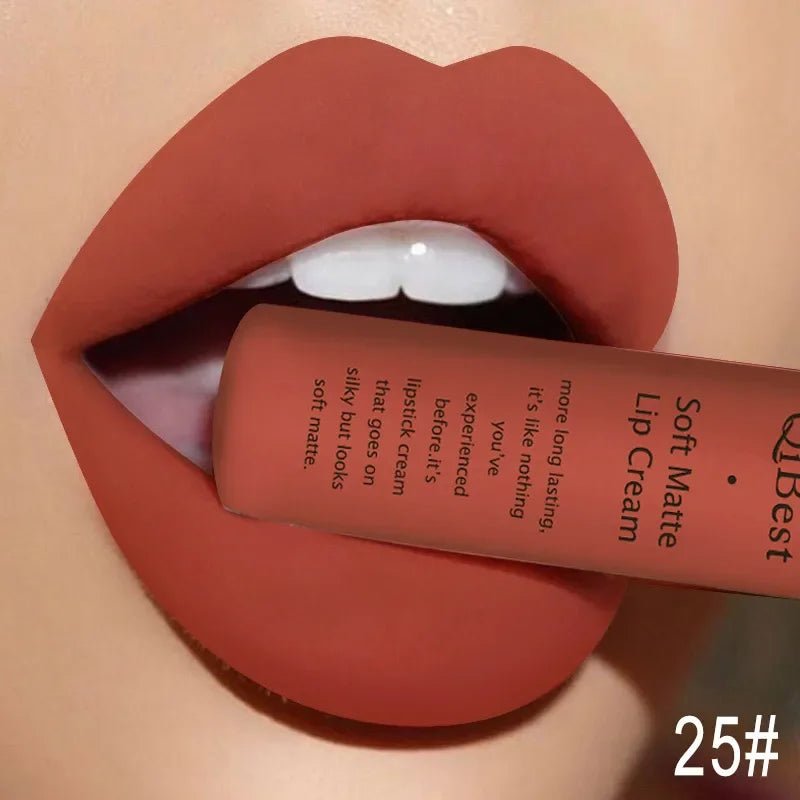 Matte Liquid Lipstick Waterproof Long Lasting Sexy Velvet Lip Gloss Nude Pigment Red Black Women Beauty Makeup Cosmetics - Destiny's Beautiful World