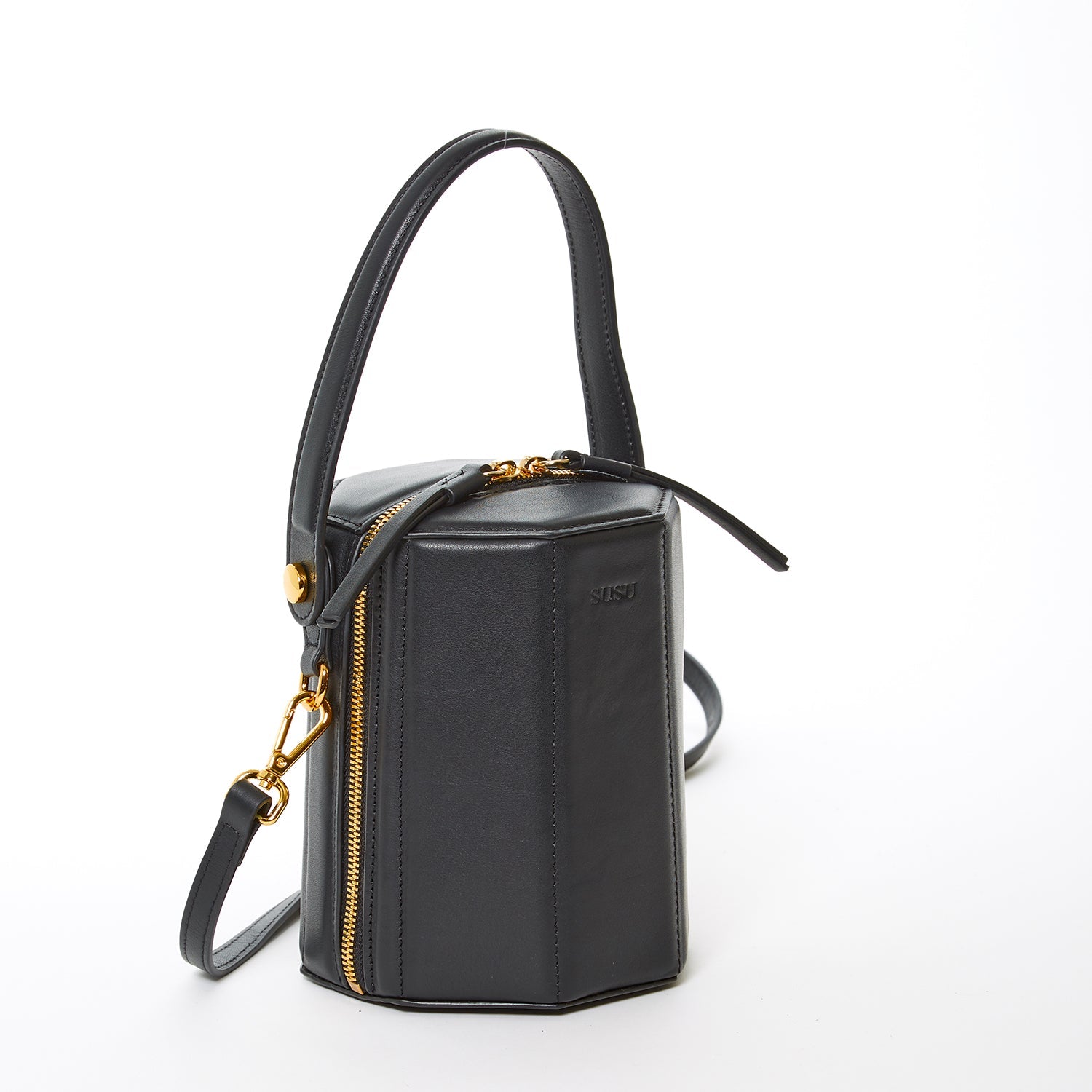 Black Purse Leather Bucket Bag Small Crossbody Purse Women's Handbag - Destiny's Beautiful World