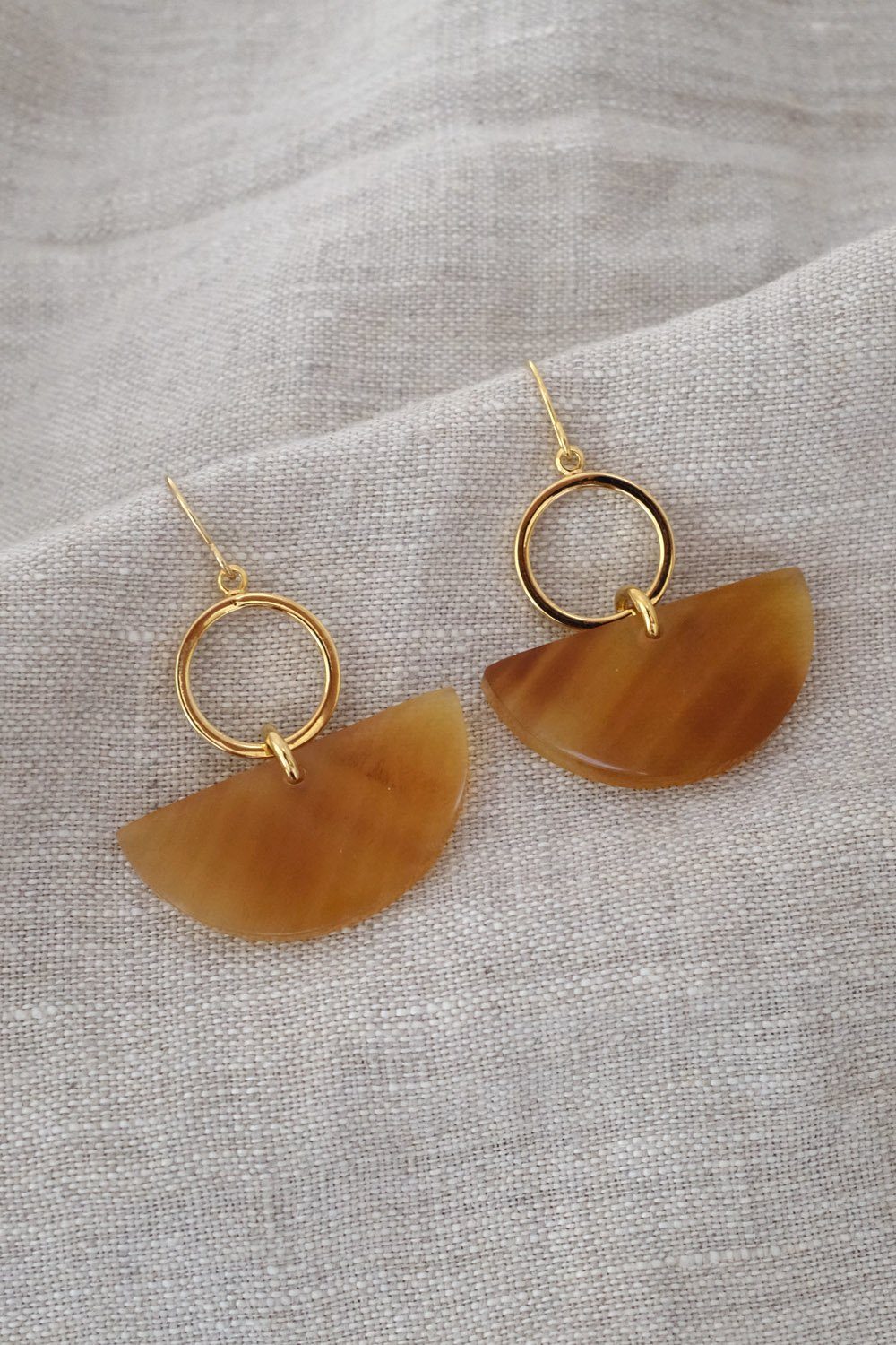 Buffalo Horn Geometric Statement Dangle Earrings - Destiny's Beautiful World