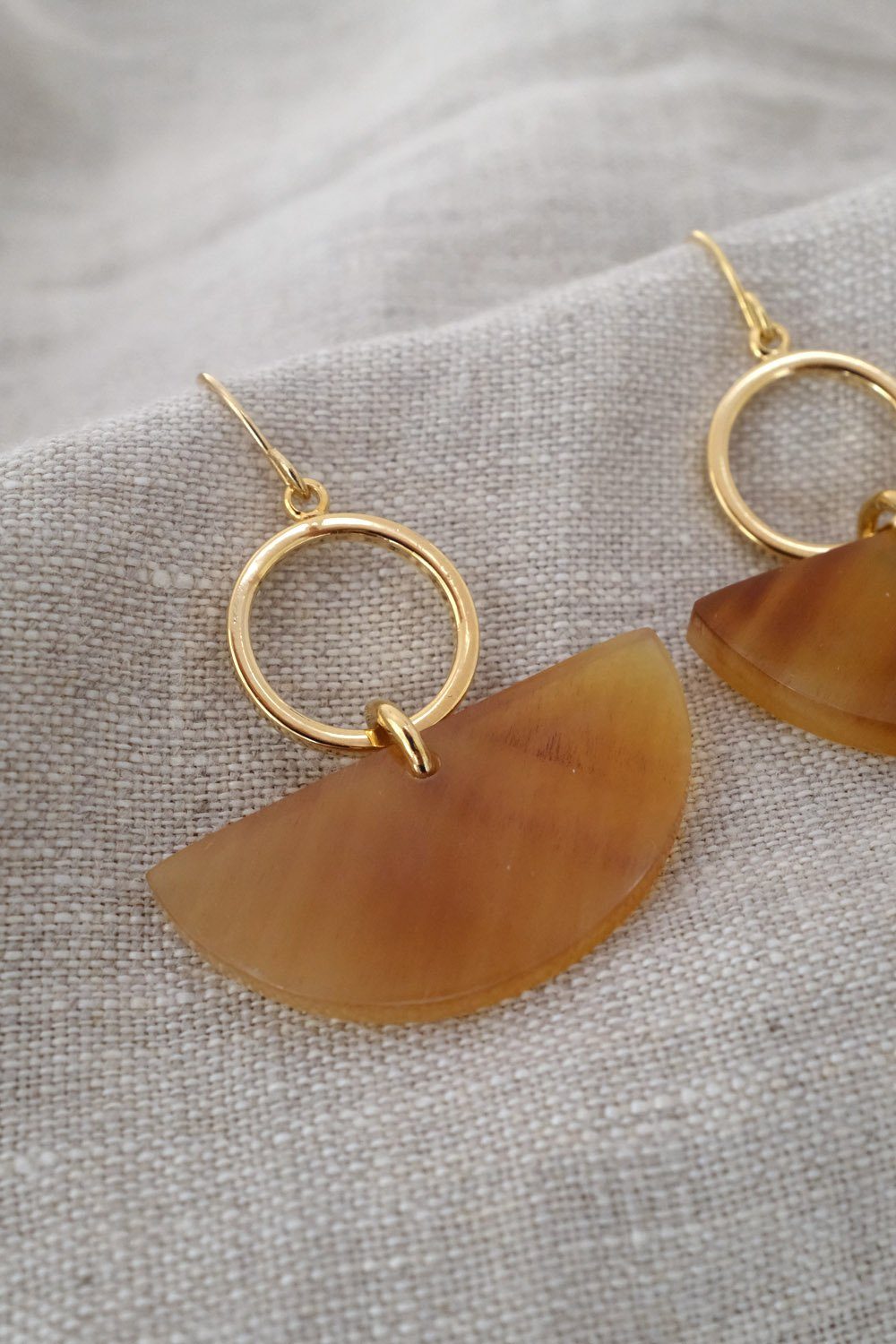 Buffalo Horn Geometric Statement Dangle Earrings - Destiny's Beautiful World