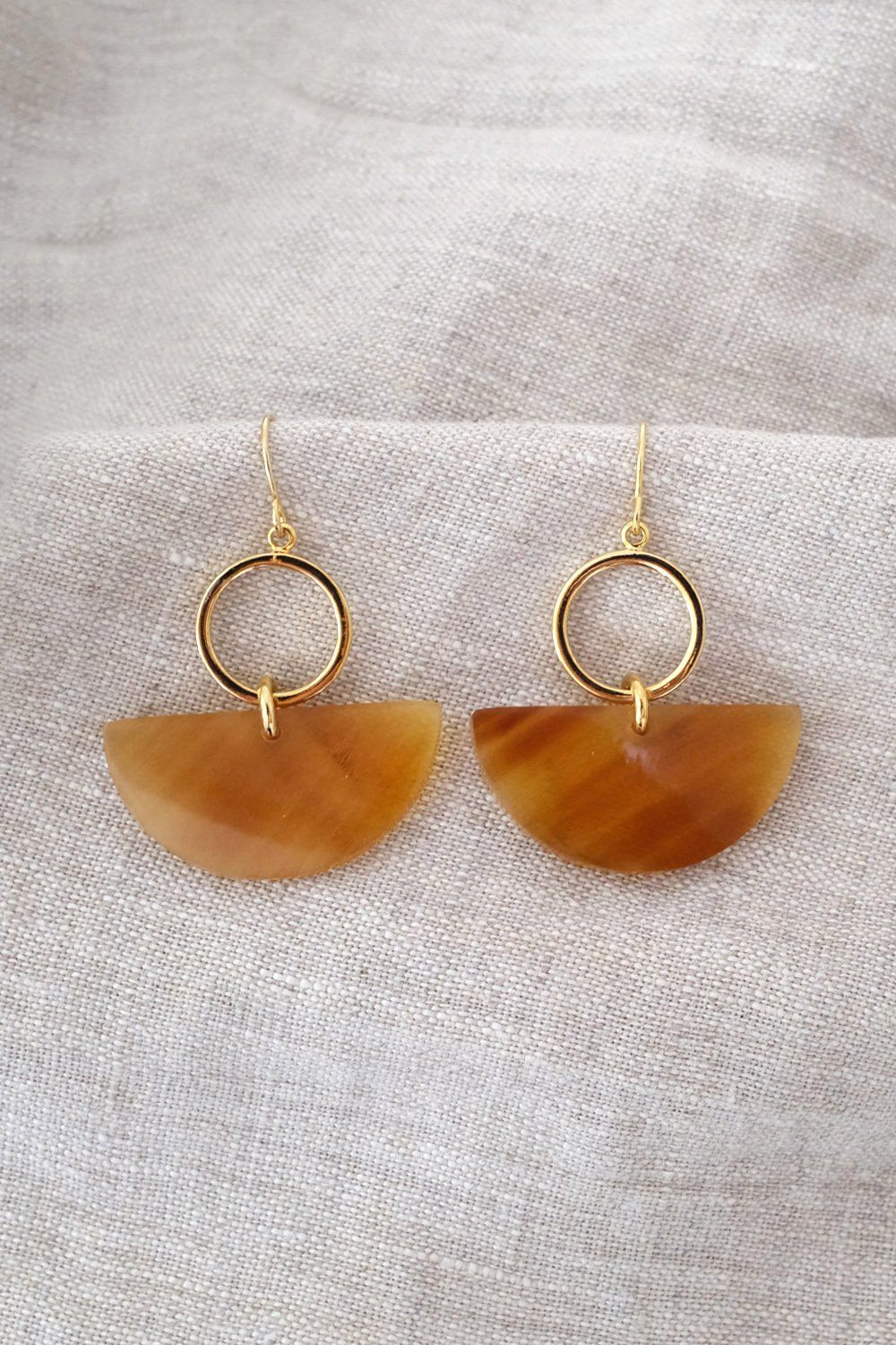 Buffalo Horn Geometric Statement Dangle Earrings - Destiny's Beautiful World