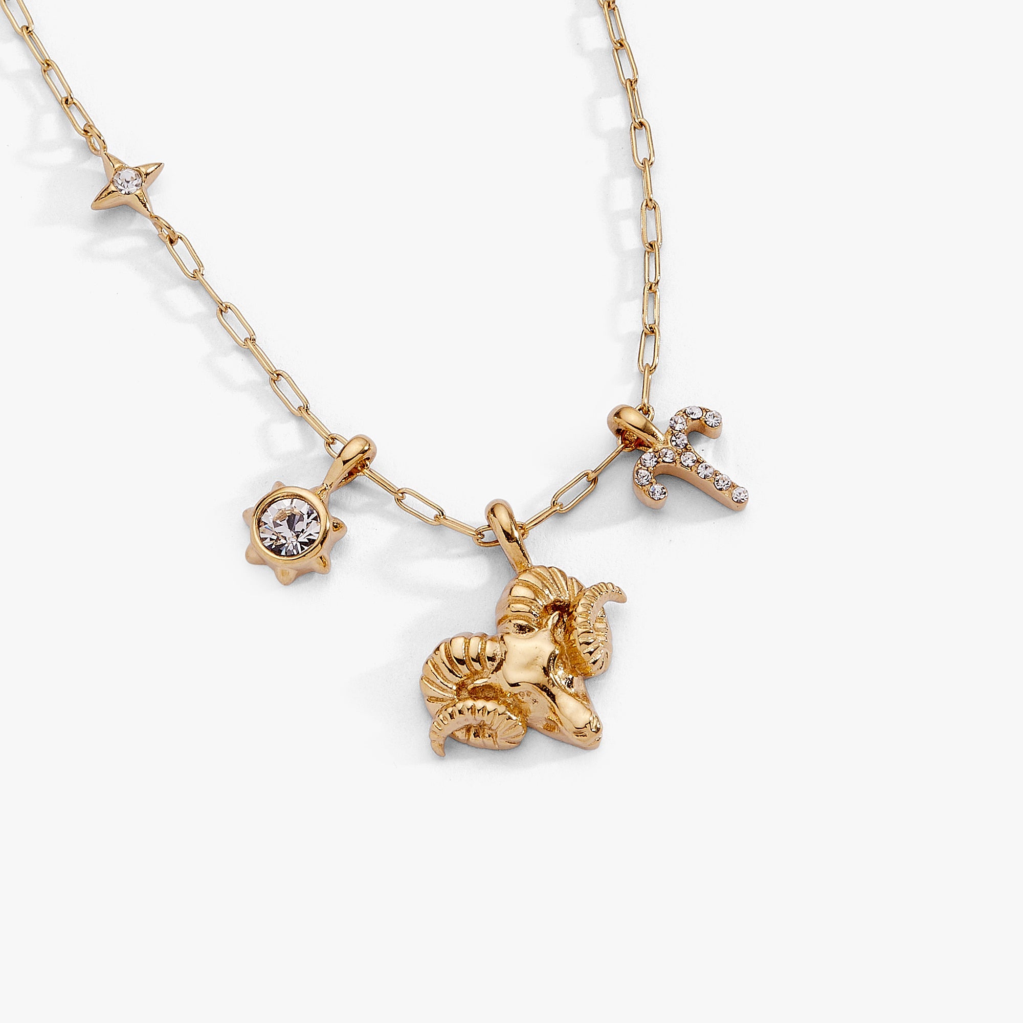 Aries Zodiac Charm Cluster Necklace - Destiny's Beautiful World